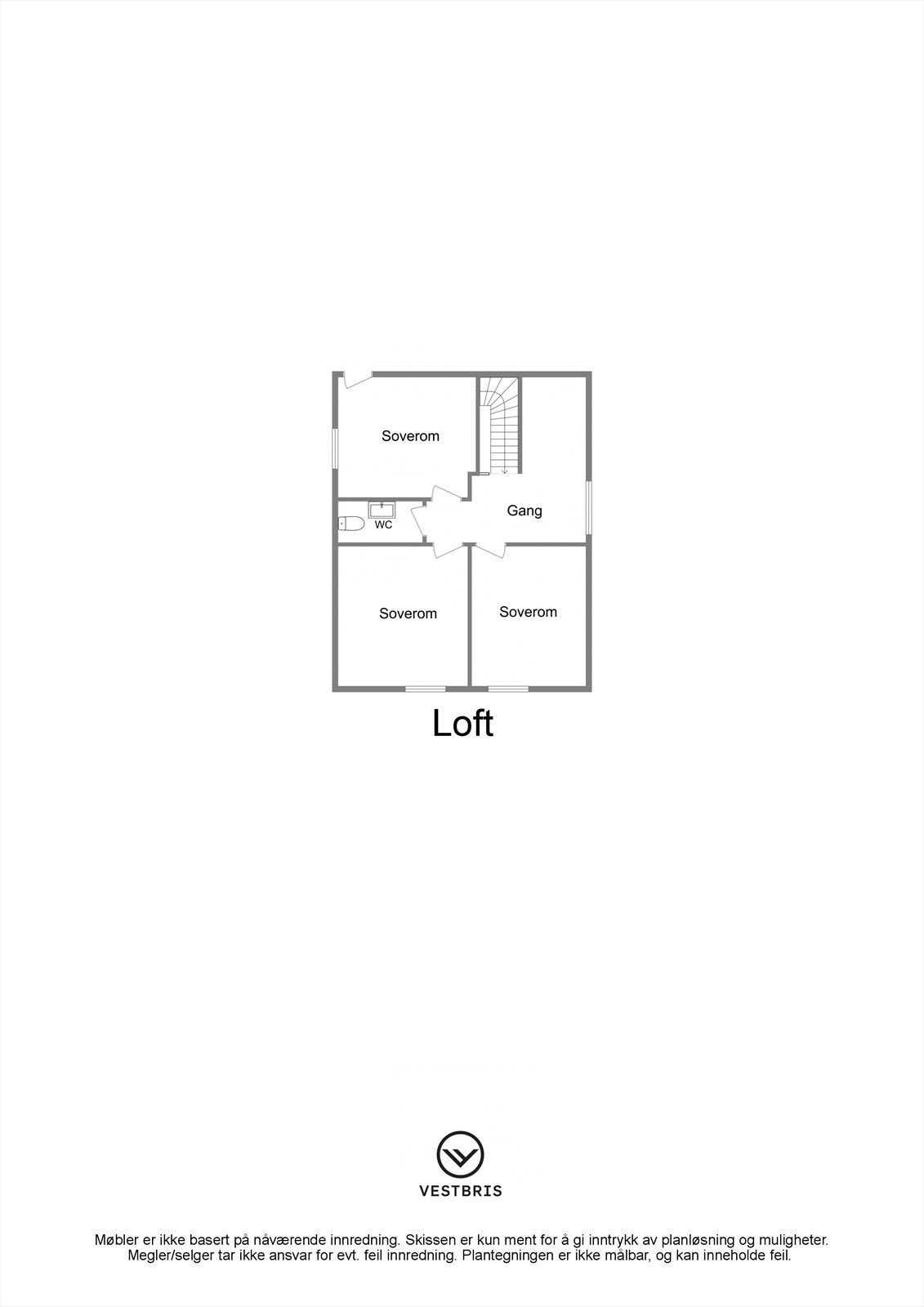 Plantegning - Espevik 9, 5560 Nedstrand - Loft - 2D Galleribilde
