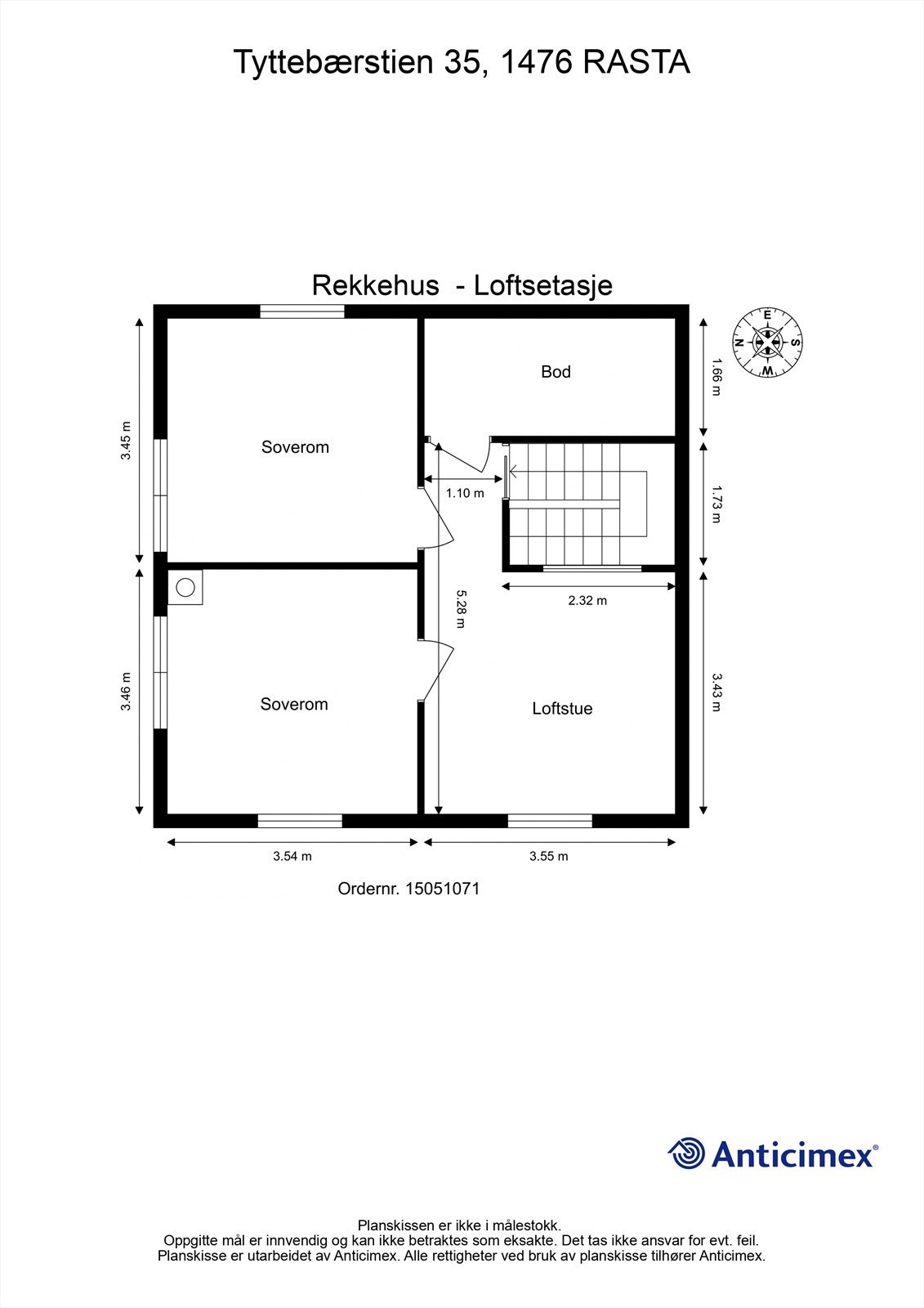 Plantegning loftsetasjen. Galleribilde