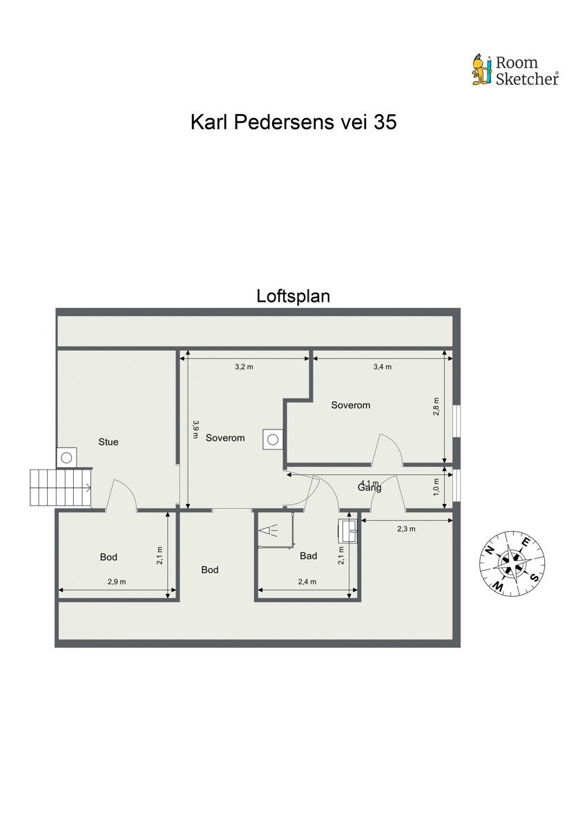 Plantegning loft Galleribilde