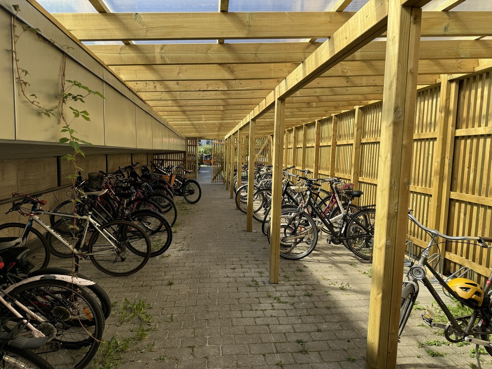 Raus sykkel- og barnevogn parkering. Galleribilde