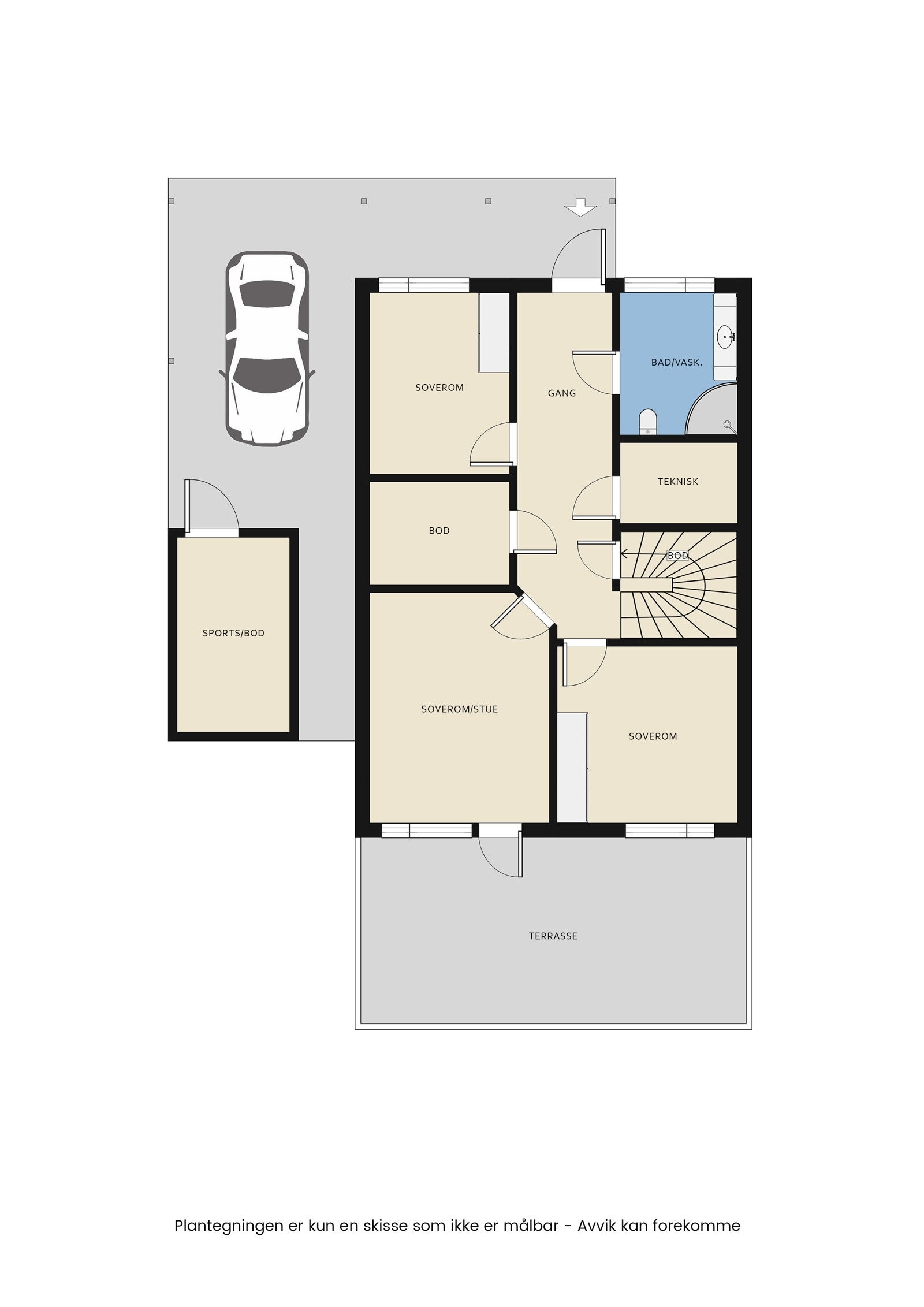 Plantegning første etasje Galleribilde