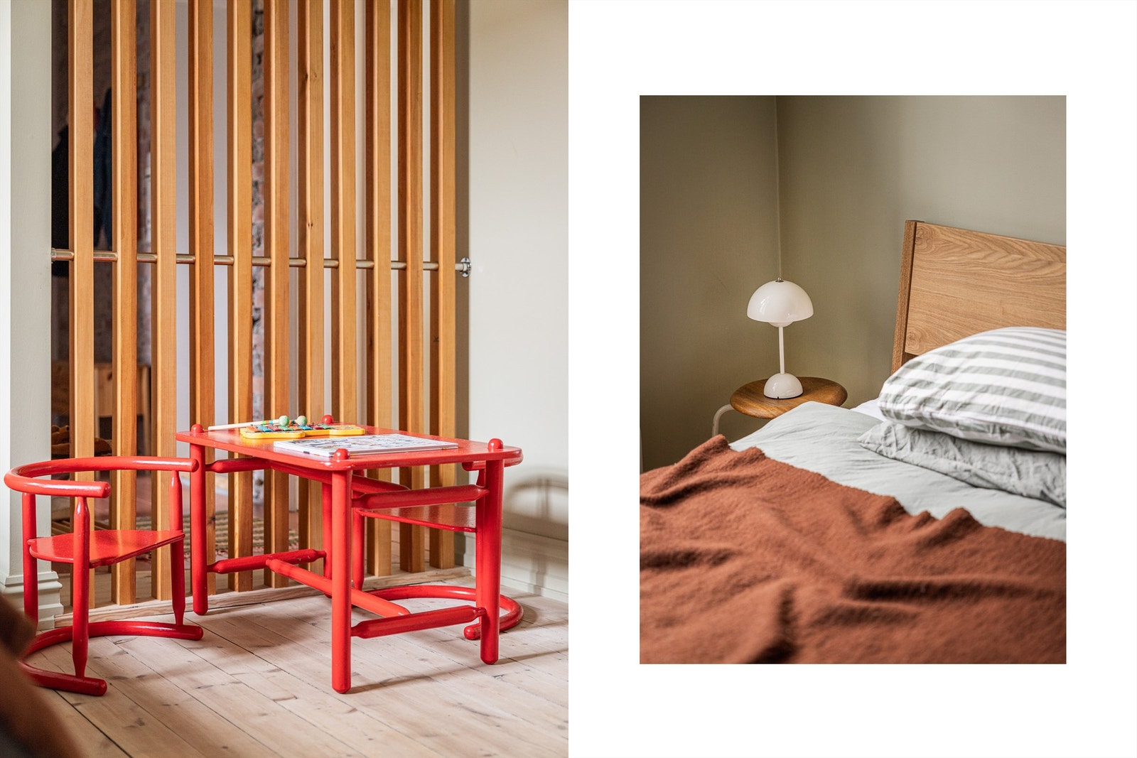 Leiligheten er for øvrig malt i tidløse, duse farger som harmonerer fint de klassiske detaljene. Galleribilde