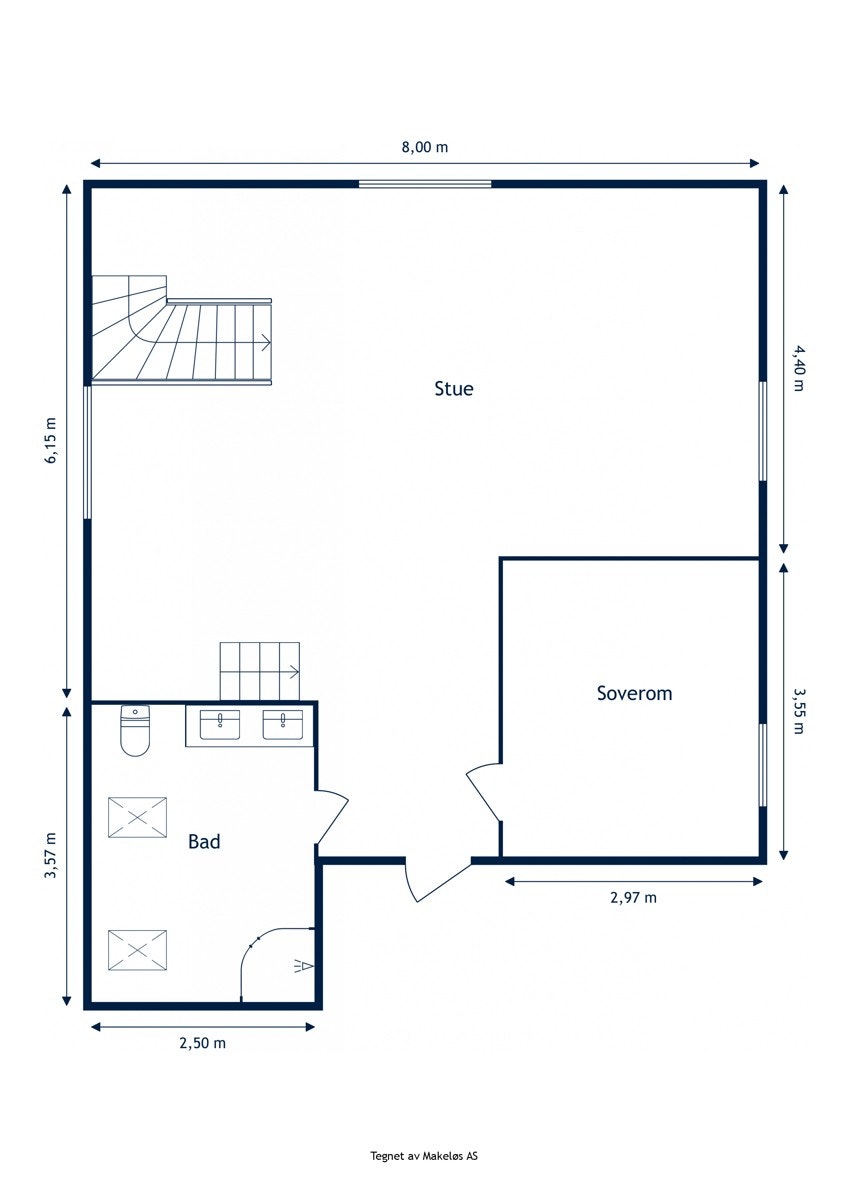 Plantegning loftsetasje. Galleribilde