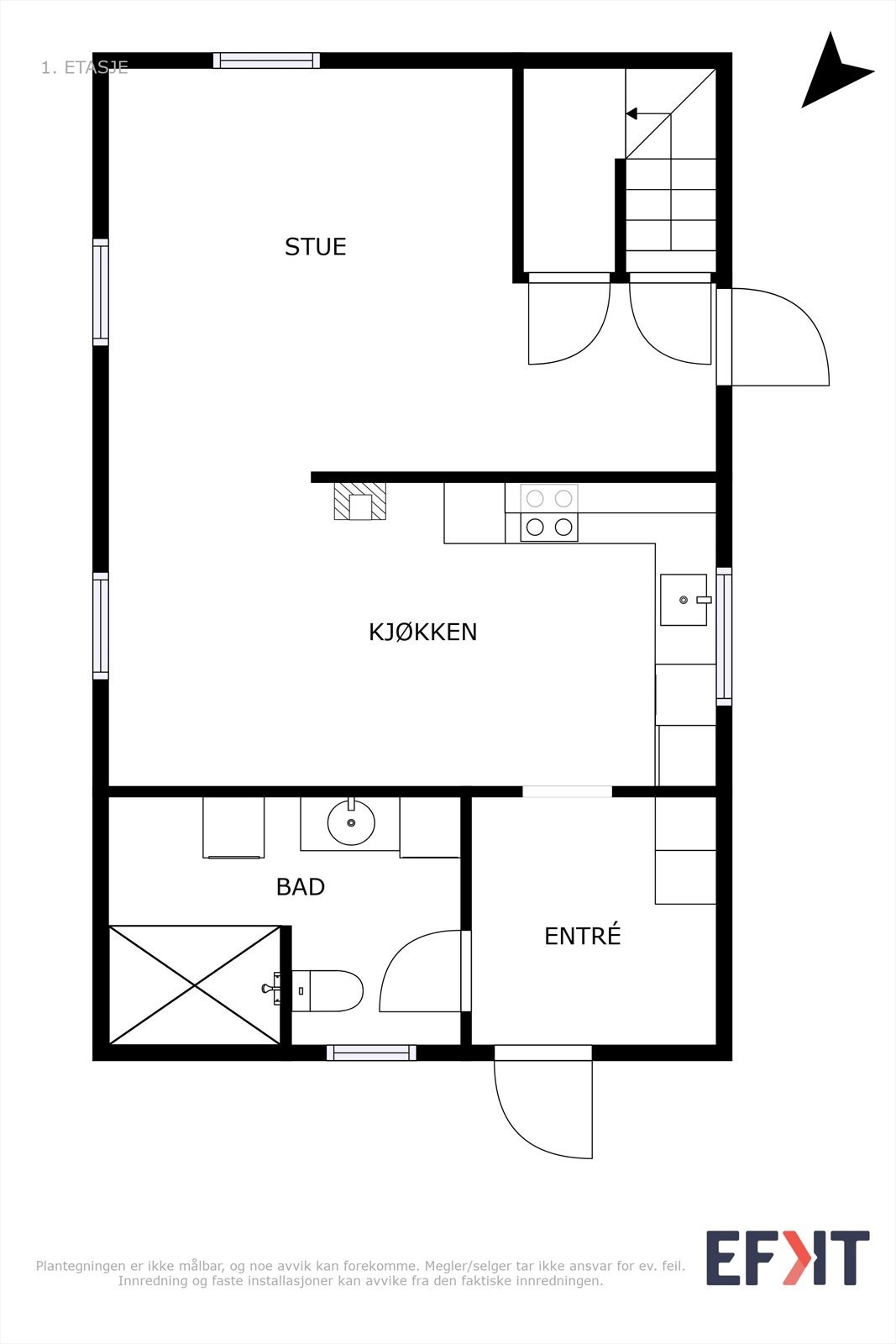 Plantegning 1. etasje Galleribilde