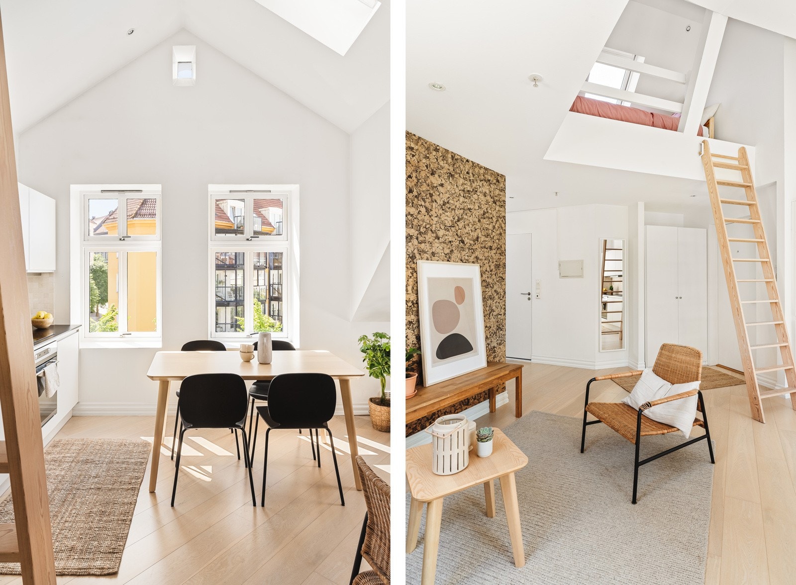 Stuen har en fantastisk takhøyde og en spektakulær utforming som gir hele rommet et spesielt særpreg. Galleribilde