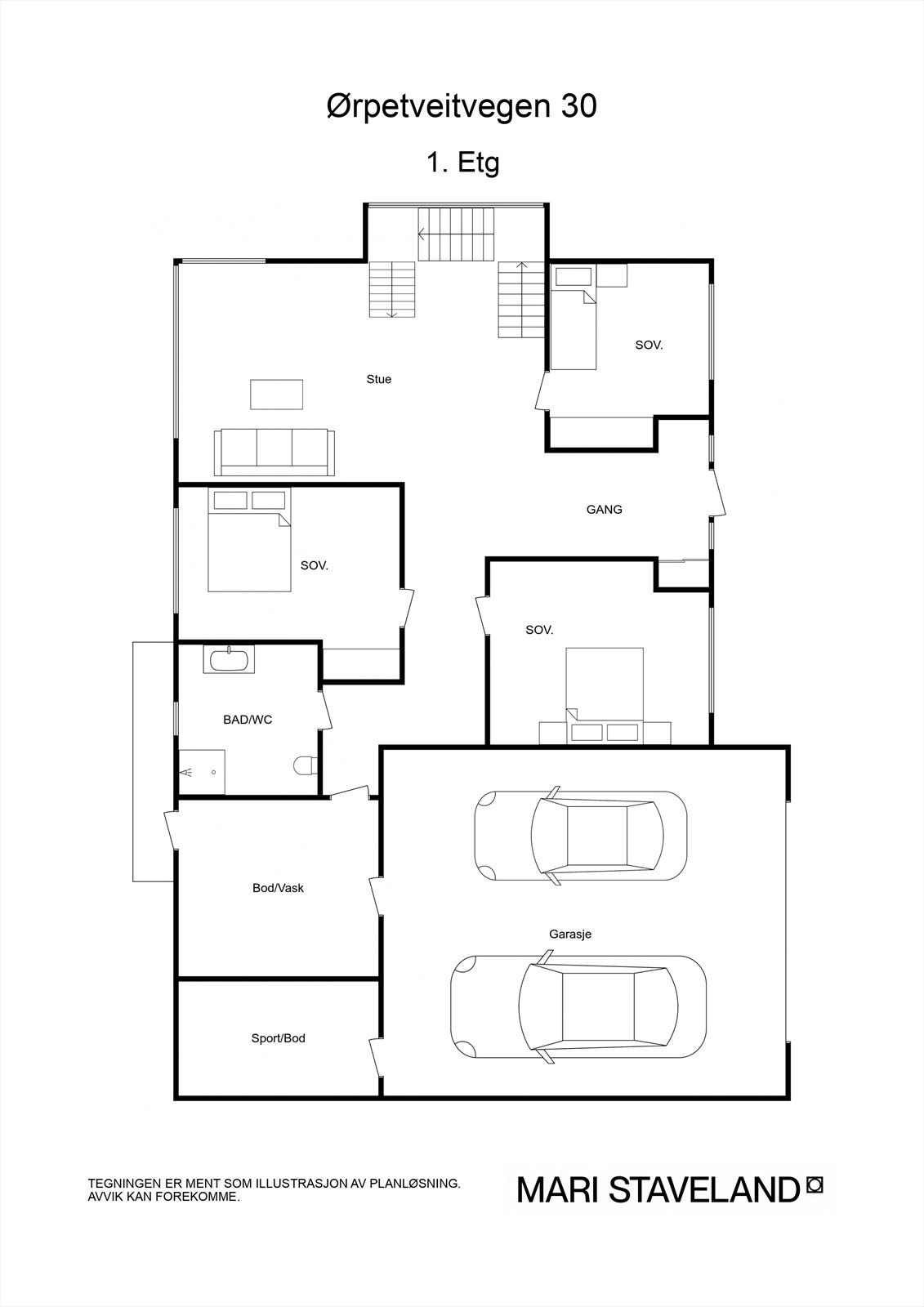 Floorplan letterhead - Ørpetveitvegen 30 - 1. Etg - 2D Floor Plan Galleribilde
