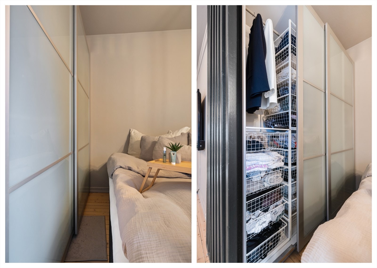 Praktisk garderobeskap med god plass til oppbevaring av ulike klesartikler Galleribilde