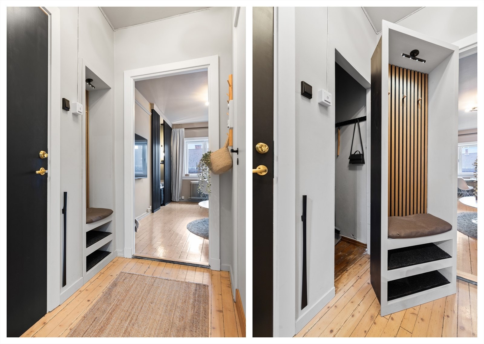 Innvendig bod - kul løsning til oppbevaring av klesartikler i entre Galleribilde