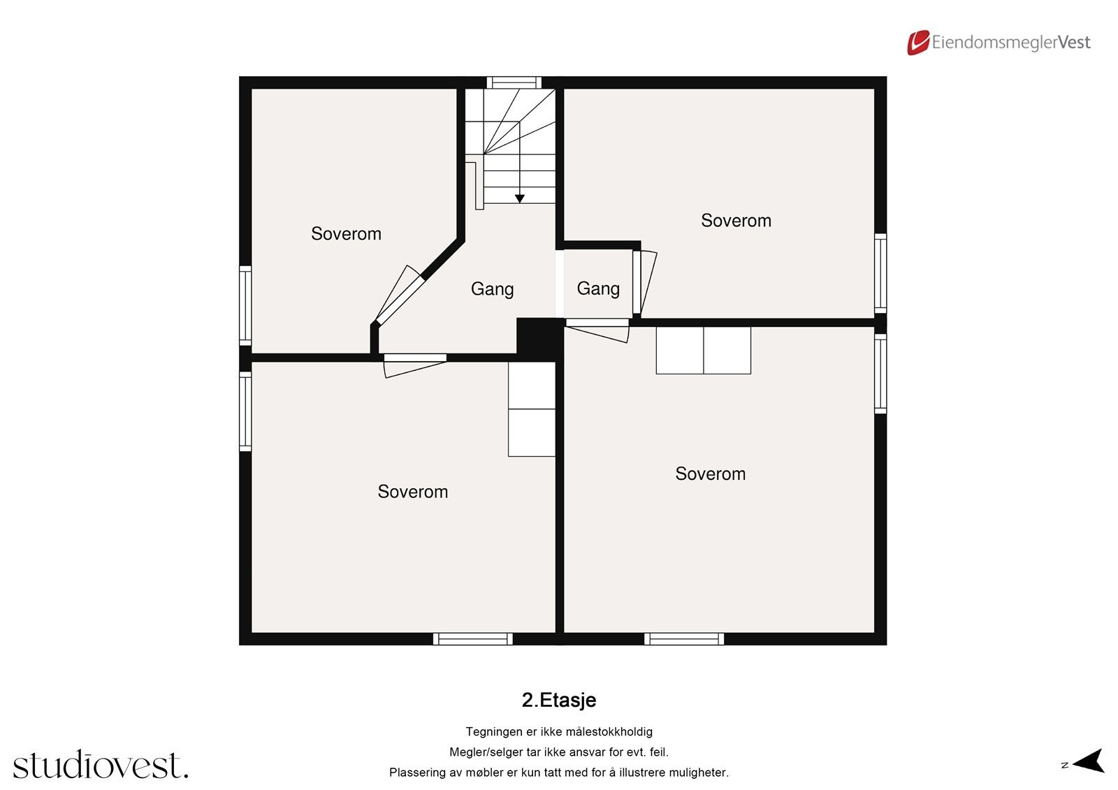 Planskisse 2D - 2 etasje Galleribilde