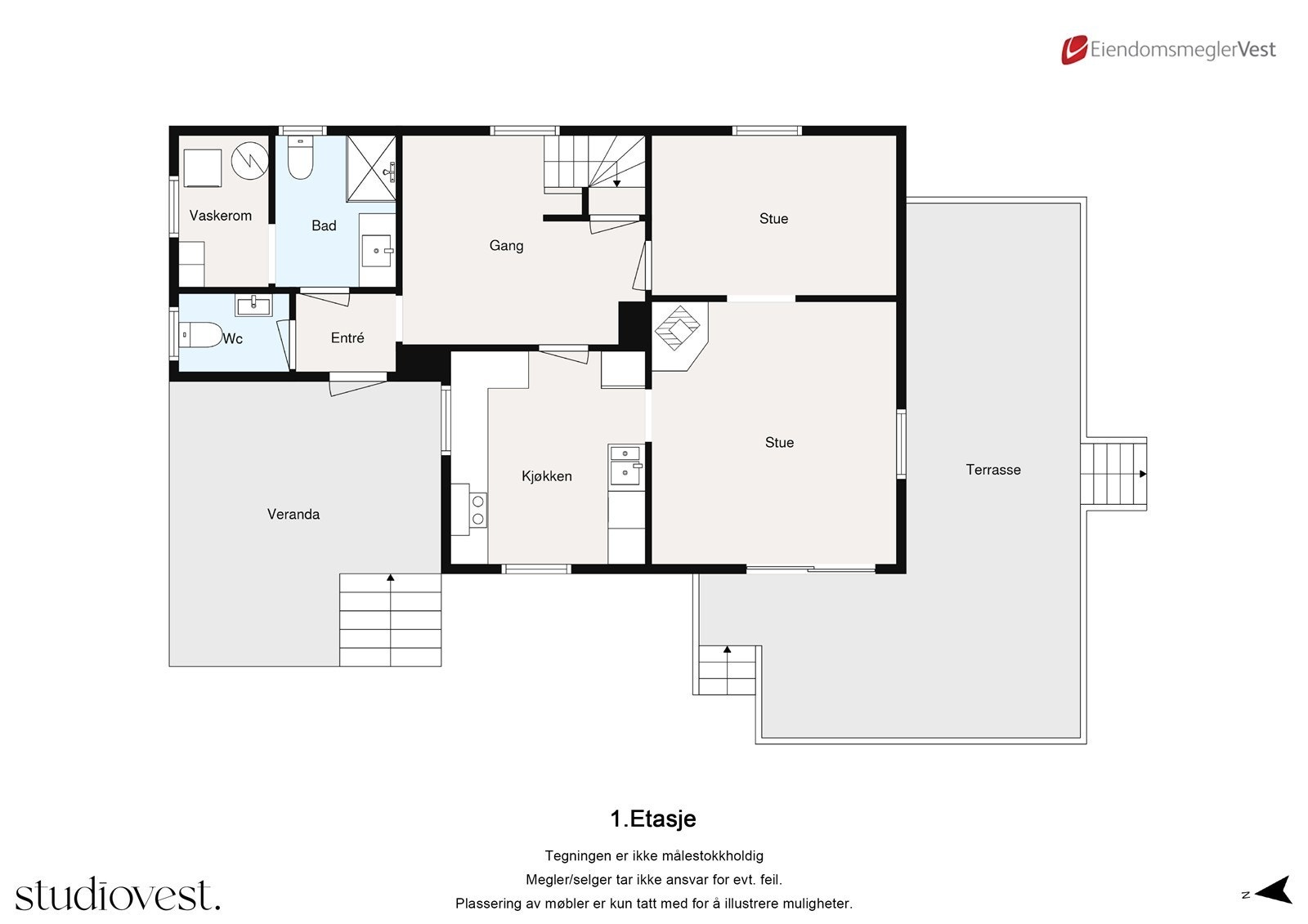 Planskisse 2D - Hovedetasje Galleribilde