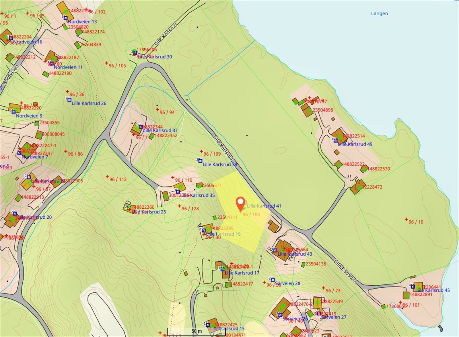 Kart Lille Karlsrud 41 Galleribilde