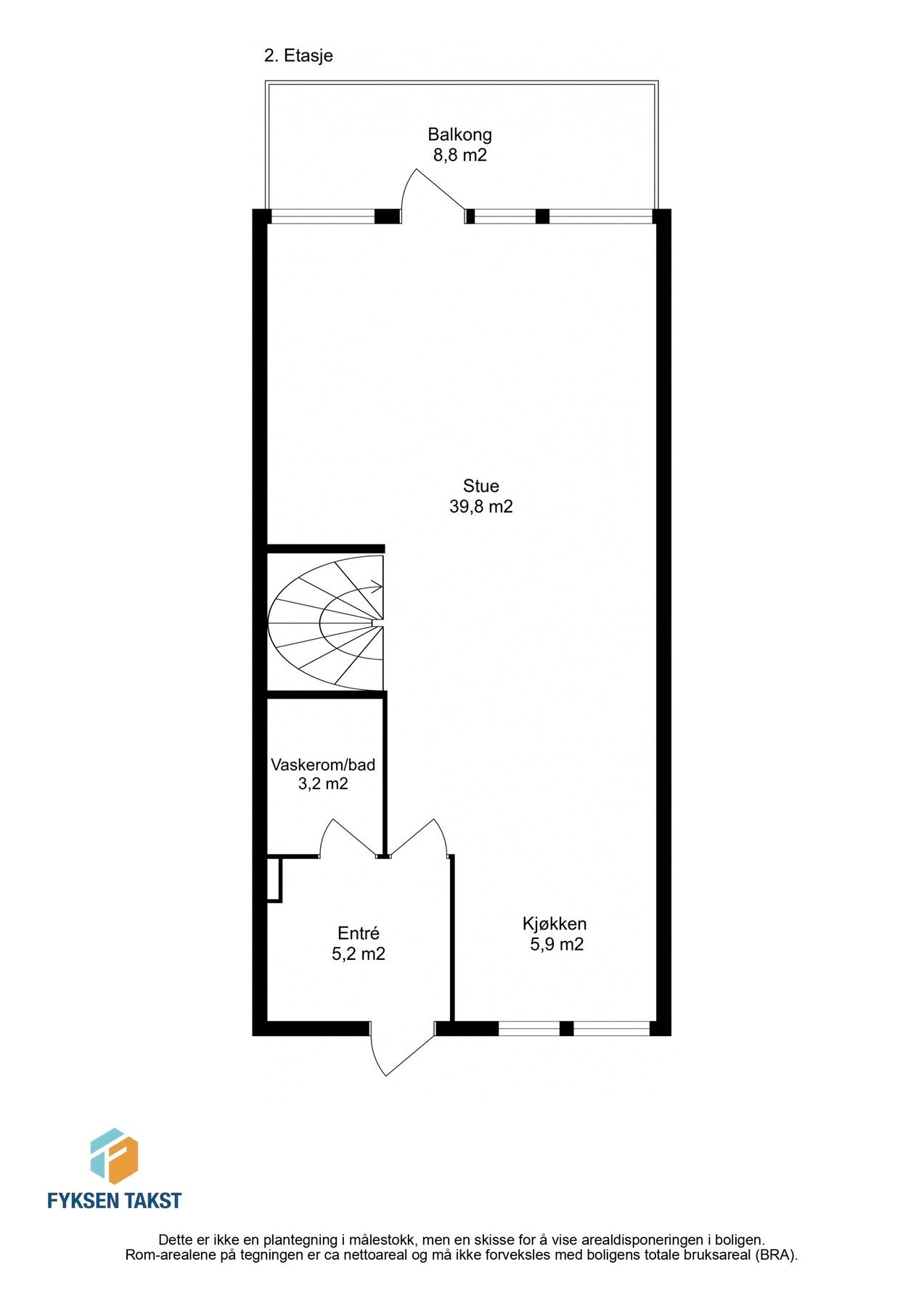 Leiligheten går over to etasjer og inneholder bl.a. 3 soverom, bad, vaskerom, kjøkken, stue og lagringsplass i bod. Galleribilde