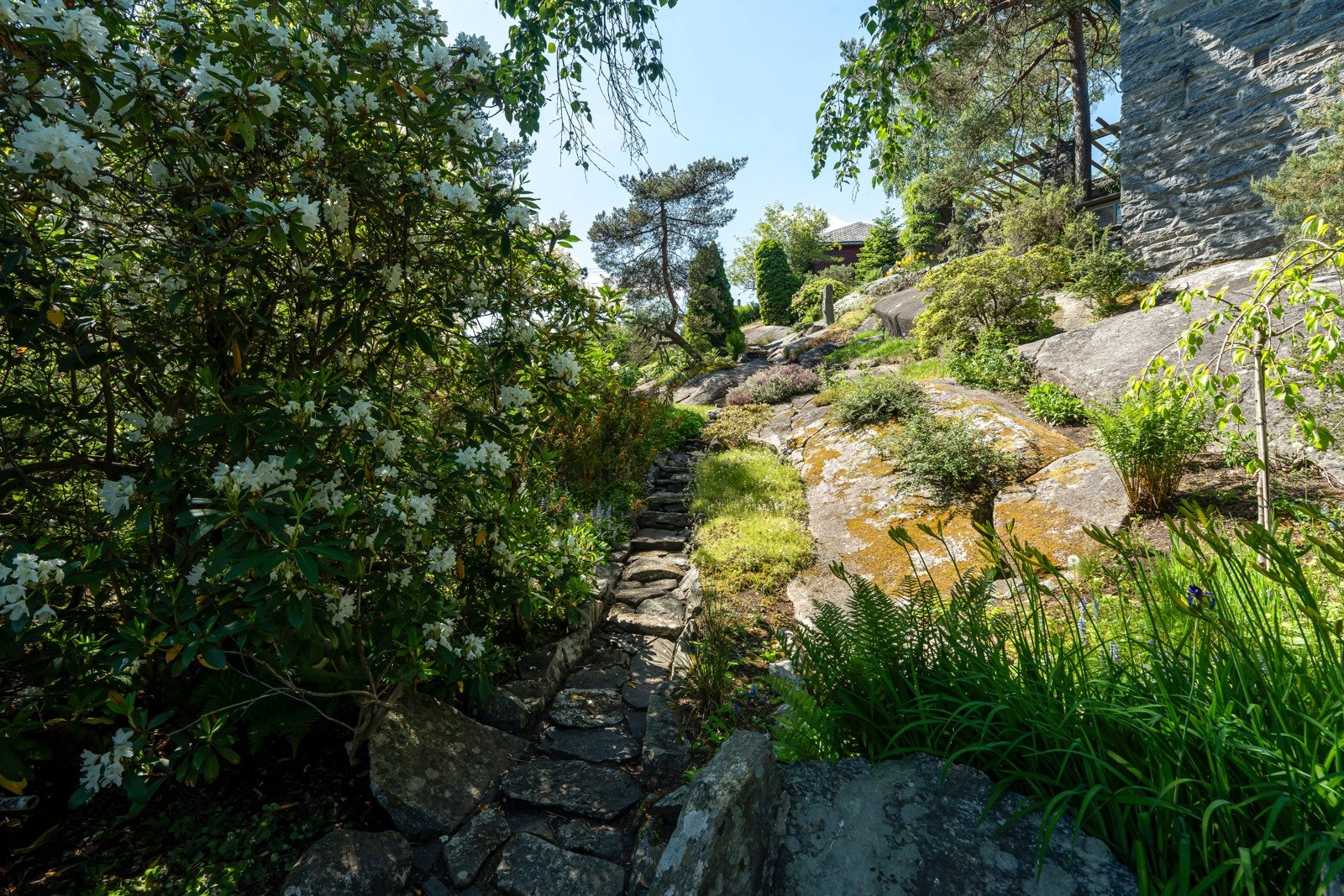 Anlagte stier fører deg rundt i hagen. Galleribilde
