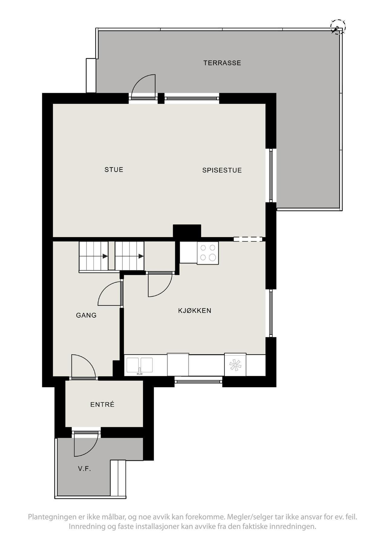 Plantegning hovedplan 1 etg Galleribilde