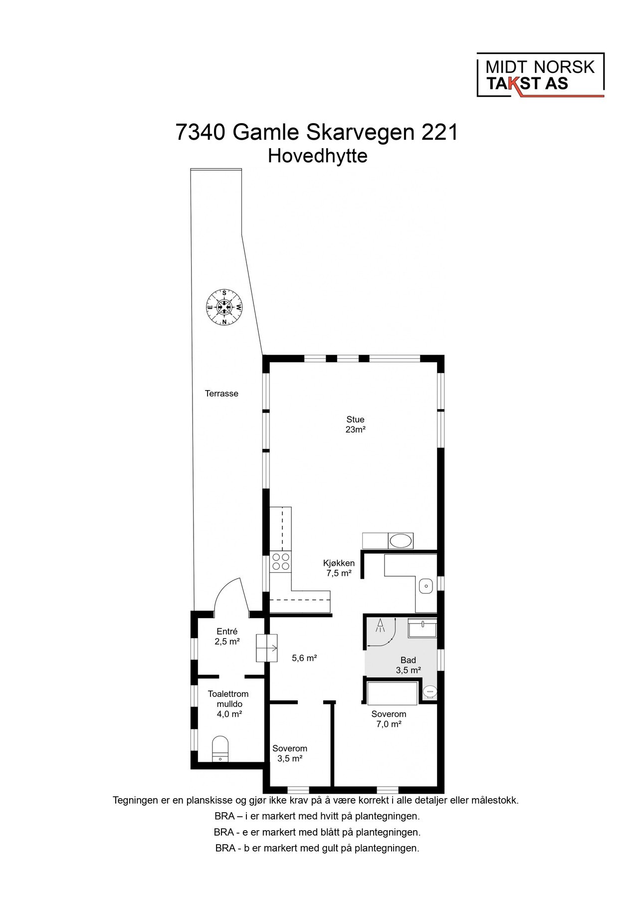 Planskisse hovedhytte. Galleribilde