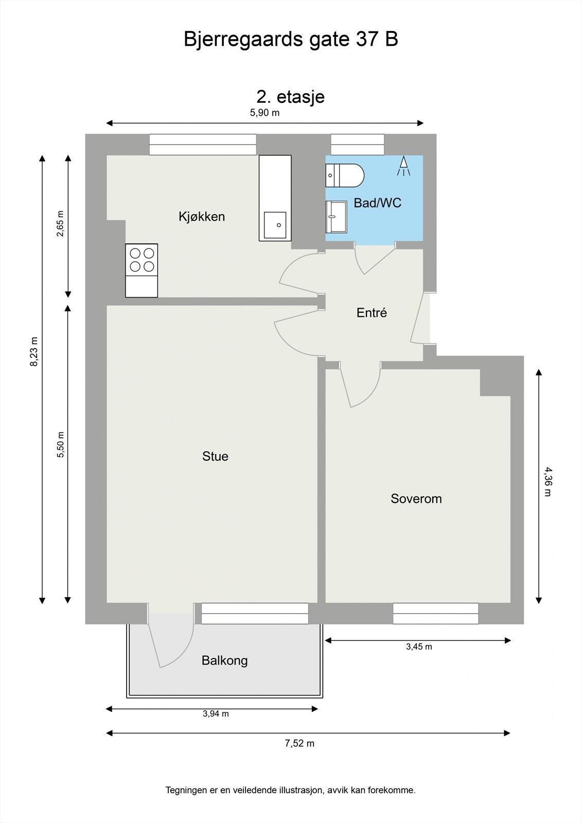 Svært praktisk og gjennomgående planløsning med romslige rom, og svært godt lysinnslipp. Galleribilde