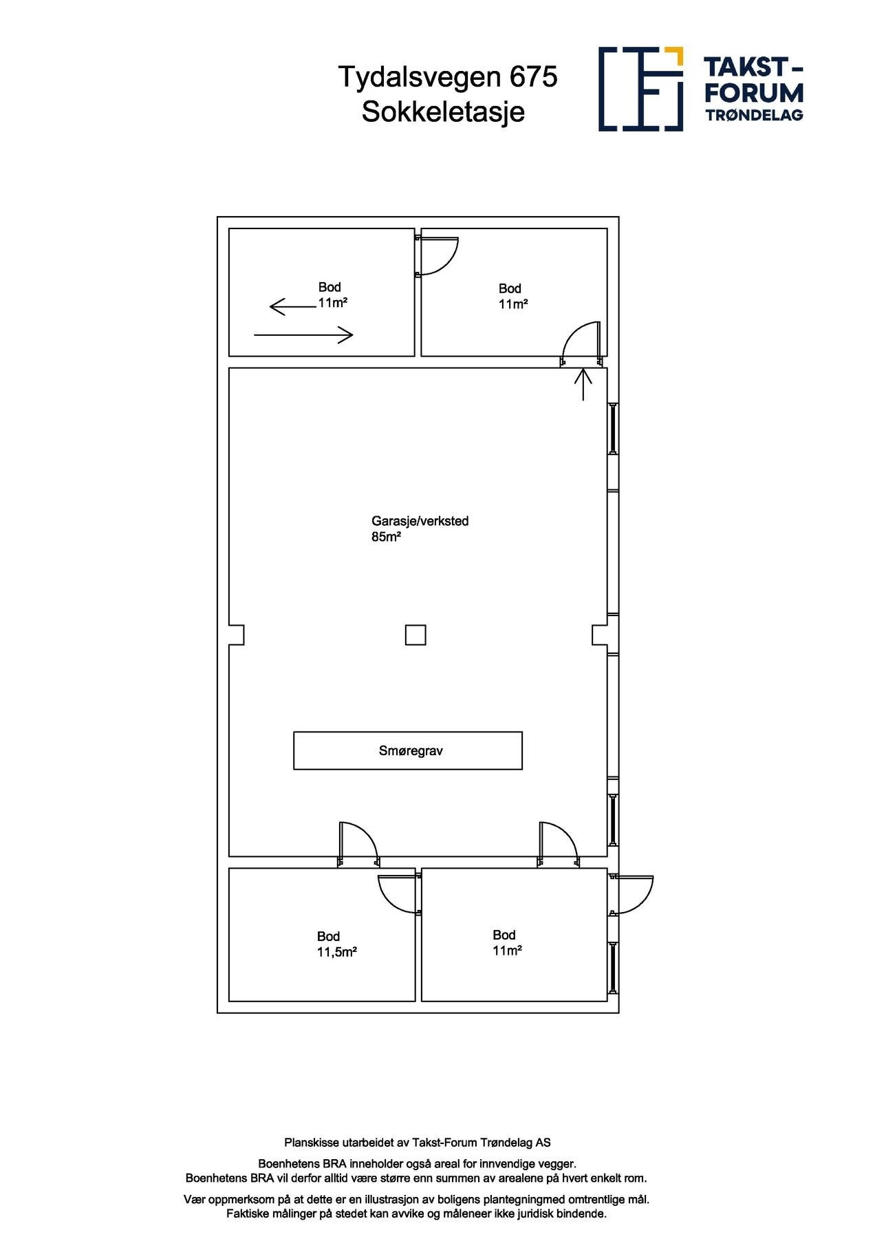 Plantegning sokkel/verksted Galleribilde