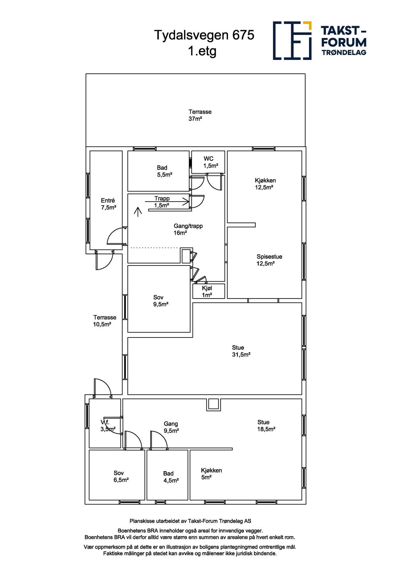 Plantegning 1. etasje Galleribilde