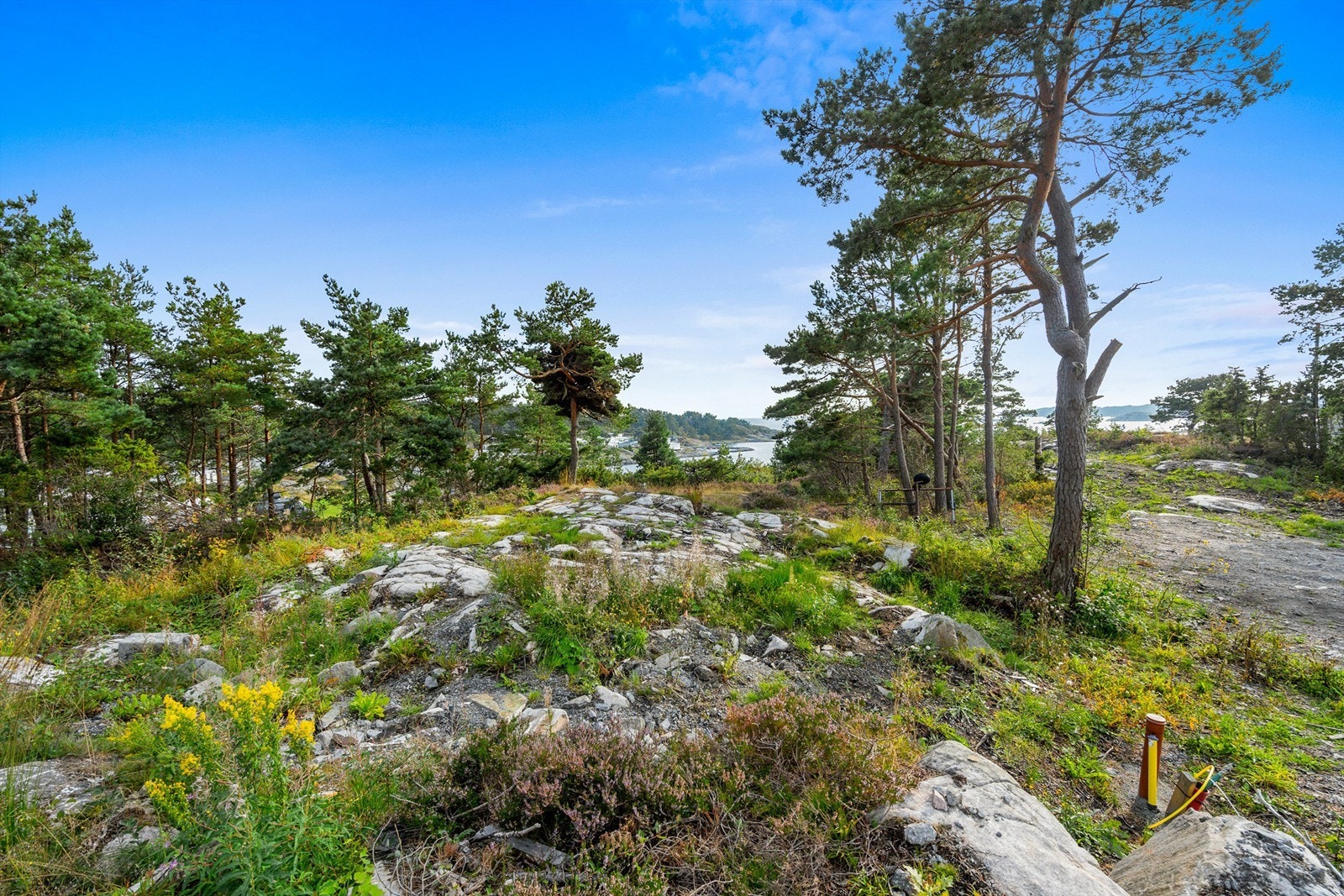 Flott utsikt fra tomt 10 og 11. Både gode solforhold, og utsikten mot holmer og skjær, samt horisonten. Galleribilde