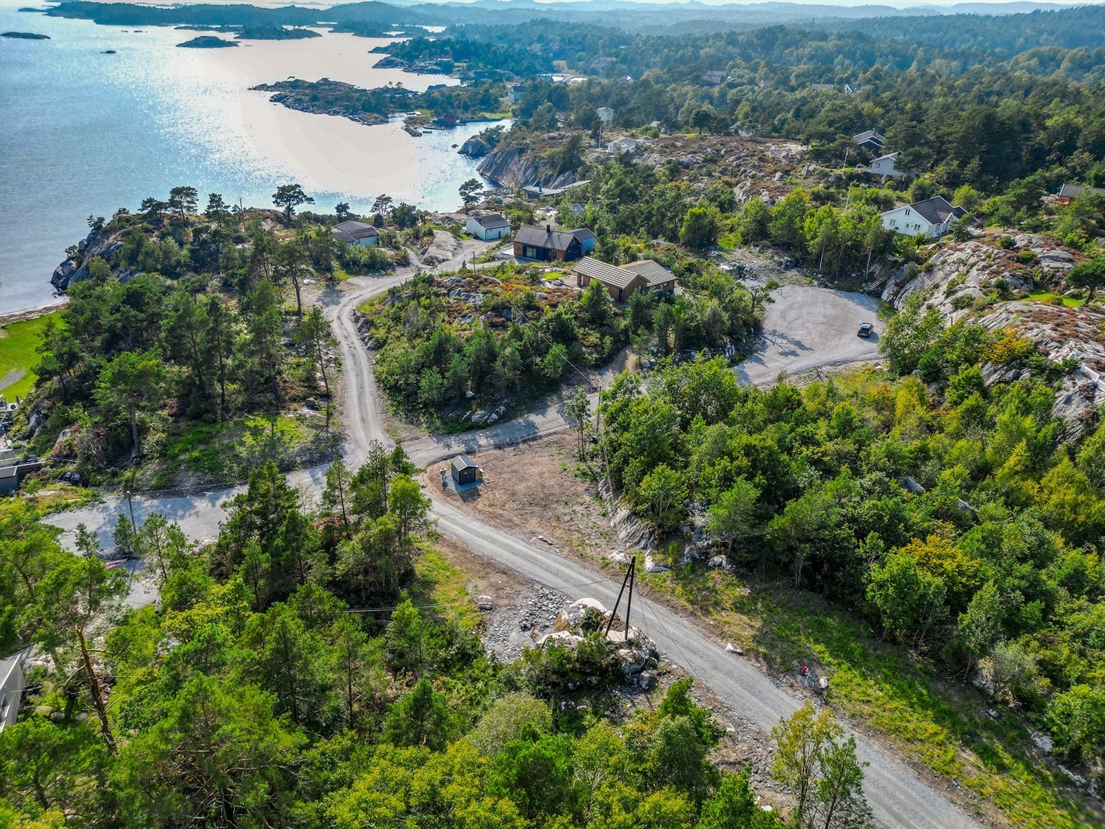 Breivikodden hyttefelt sett fra lufta. Galleribilde