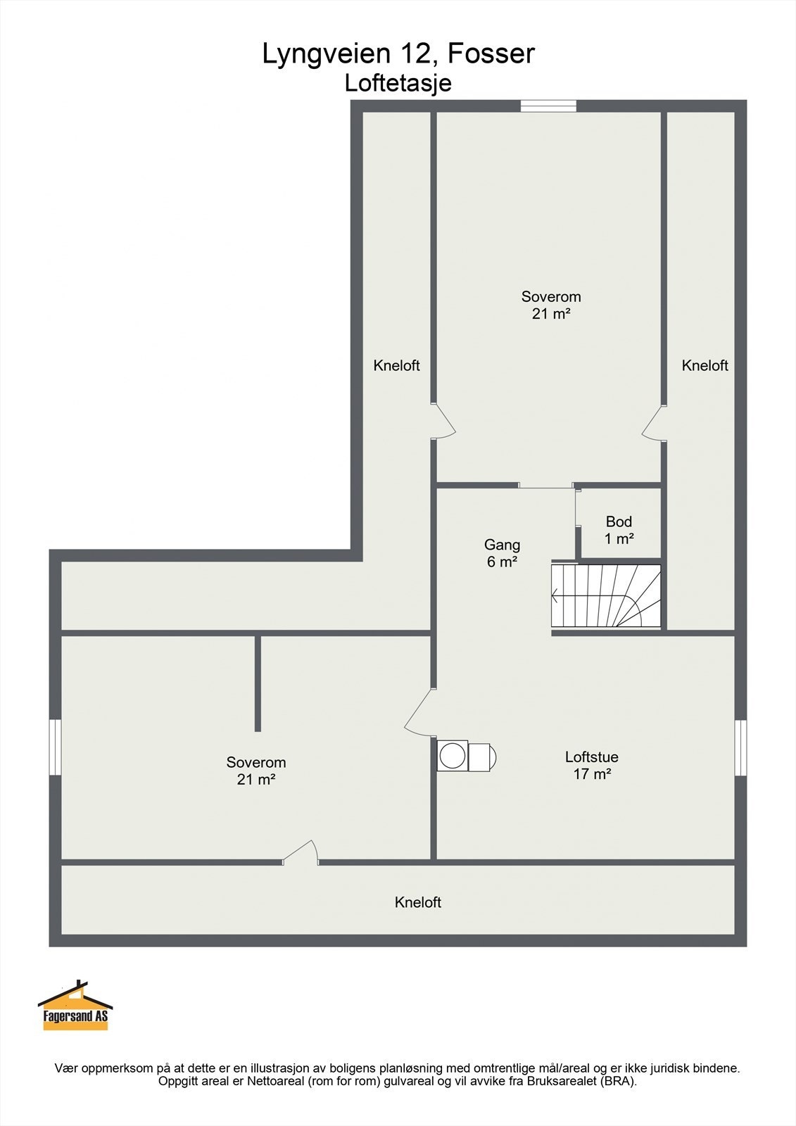 Plantegning loftsetasje. Galleribilde