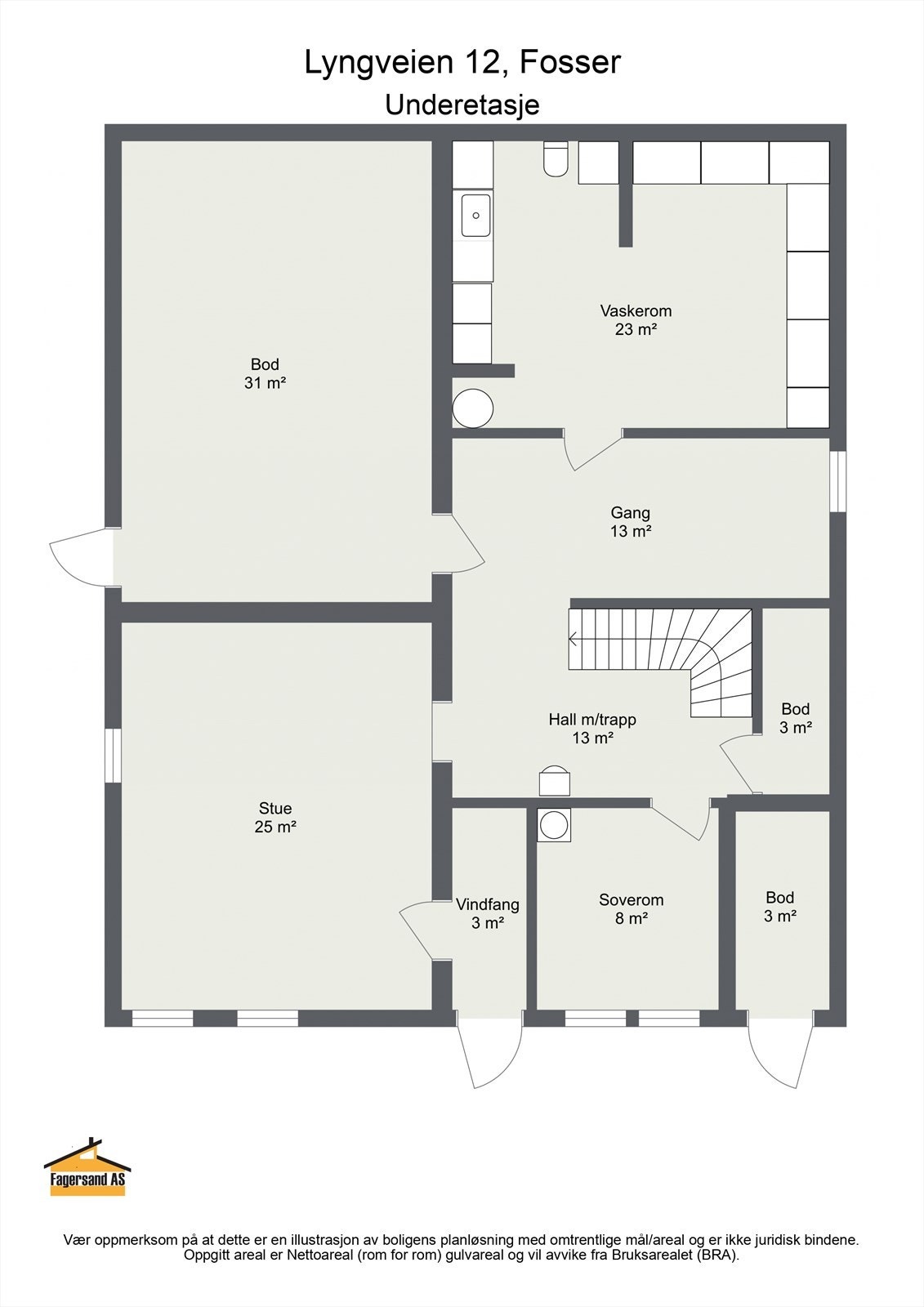 Plantegning underetasje. Galleribilde