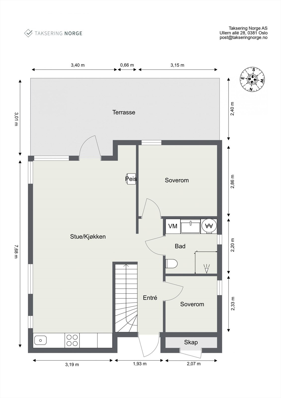 Plantegning lagd av takstmann. Galleribilde