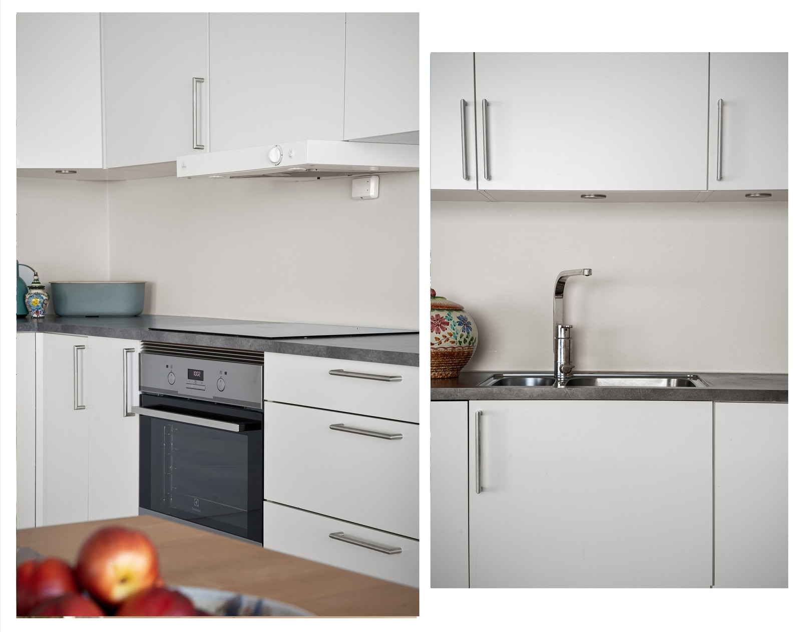 Integrert stekeovn, platetopp, oppvaskmaskin og kjøleskap med fryser Galleribilde