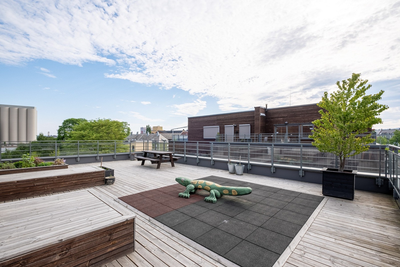 Flott utsikt fra takterrassen. Galleribilde