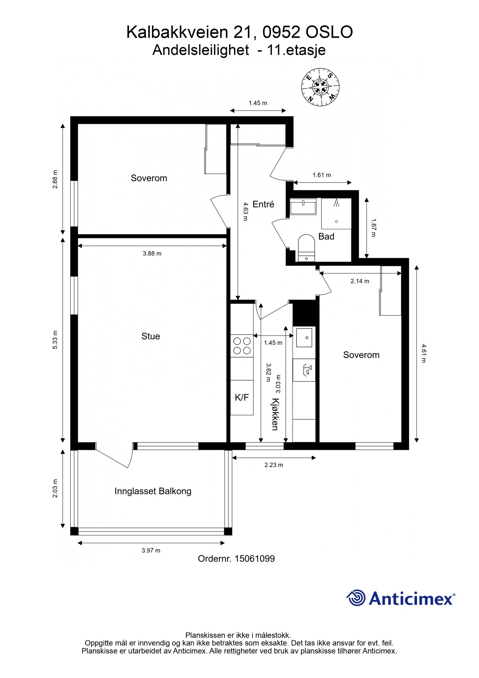 Leiligheten er beliggende i 11.etasje. Galleribilde