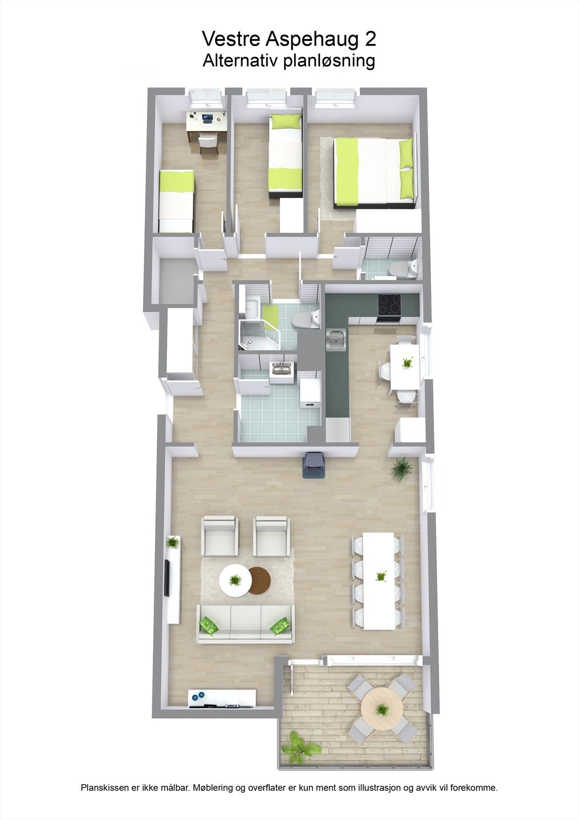 Alternativ planløsning i 3D Galleribilde