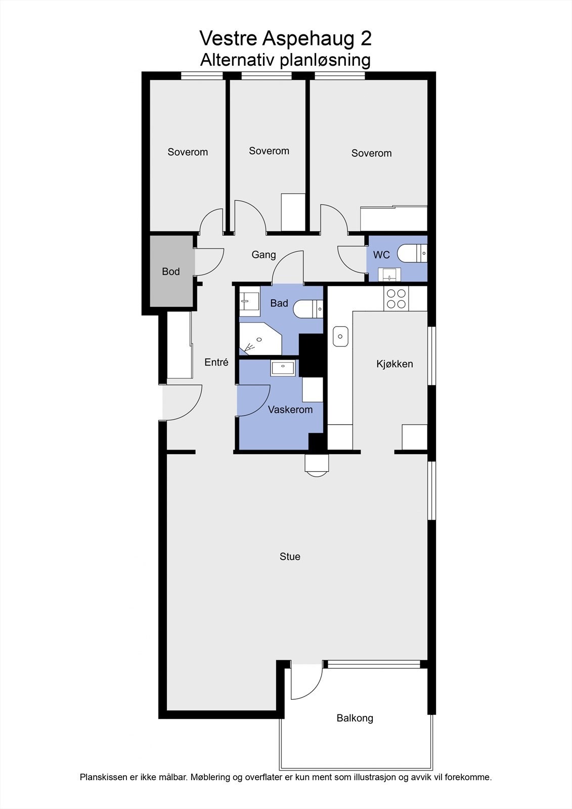 Alternativ planløsning i 2D Galleribilde