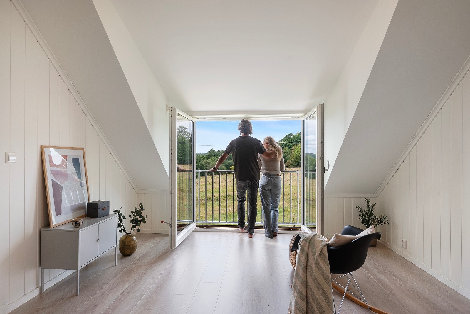 Med loftstue har både store og små et ekstra stred hvor de kan trekke seg tilbake Galleribilde