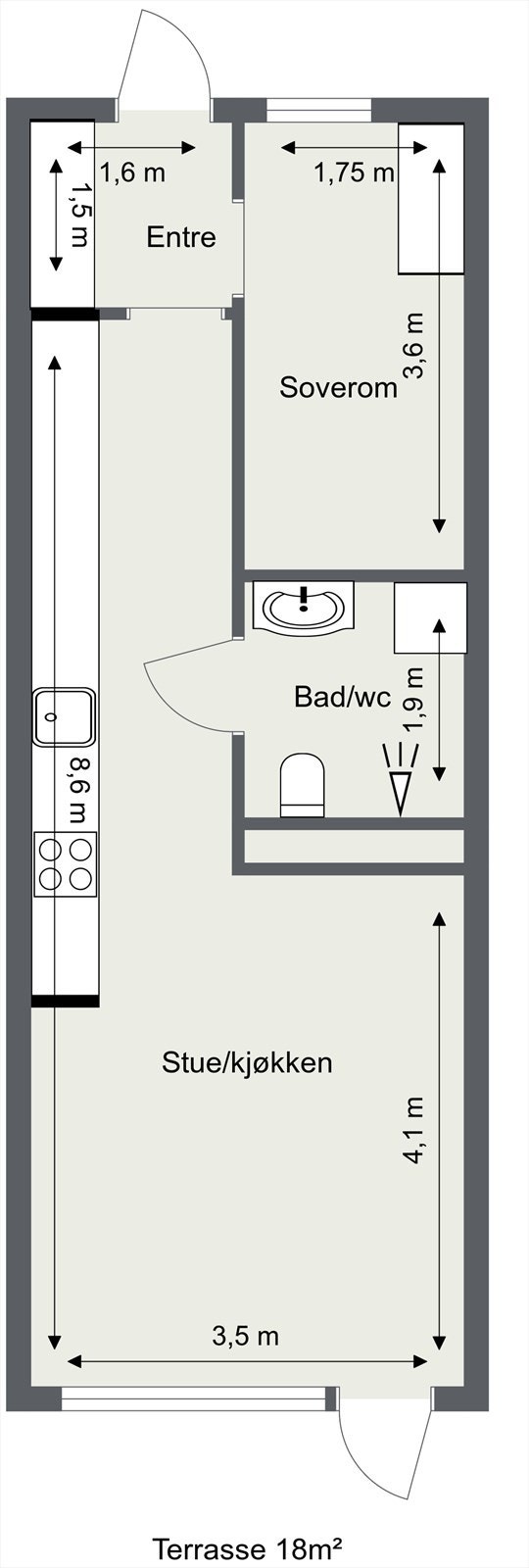 Plantegning med mål Galleribilde