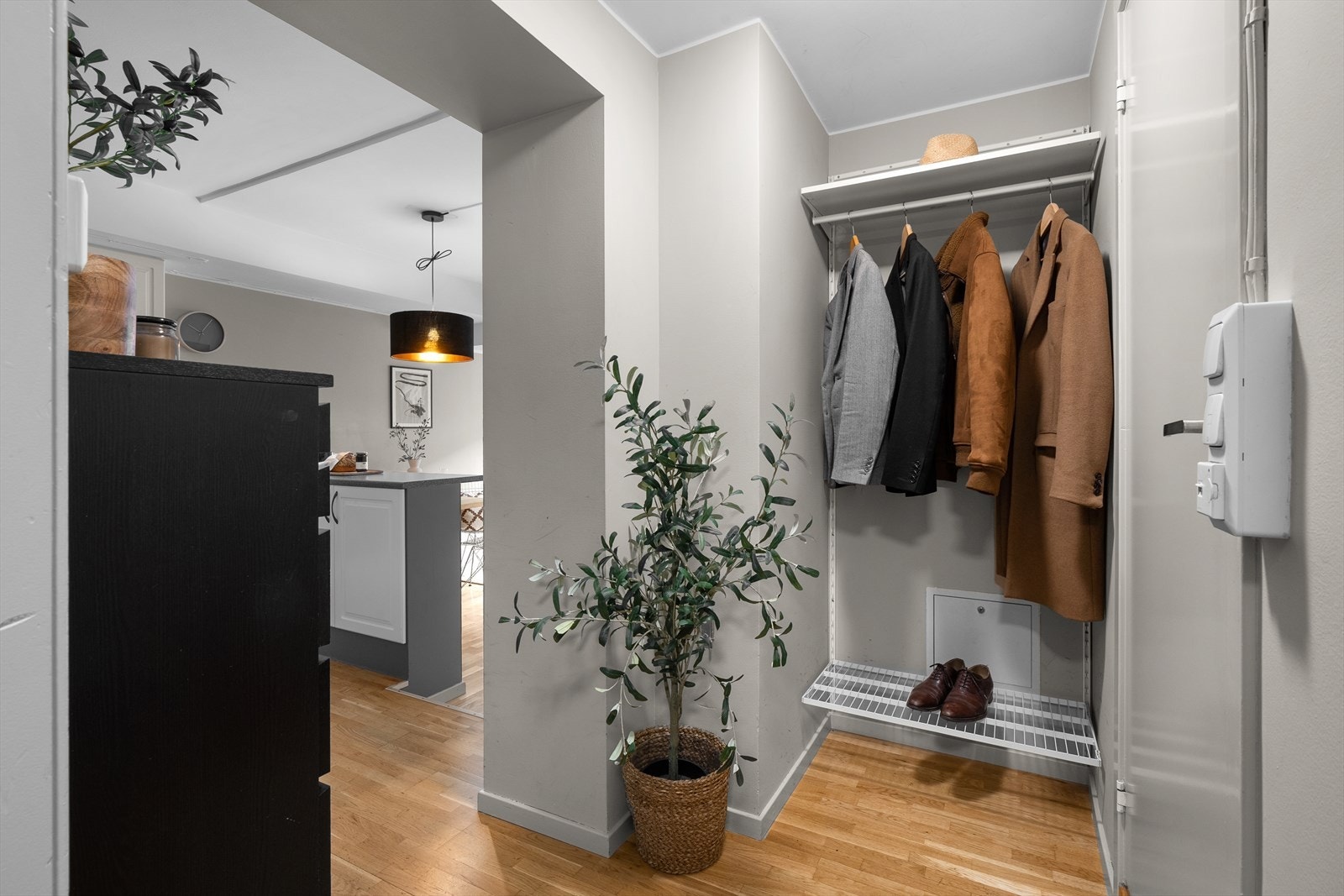 Entré/gang med plass til sko og yttertøy. Galleribilde