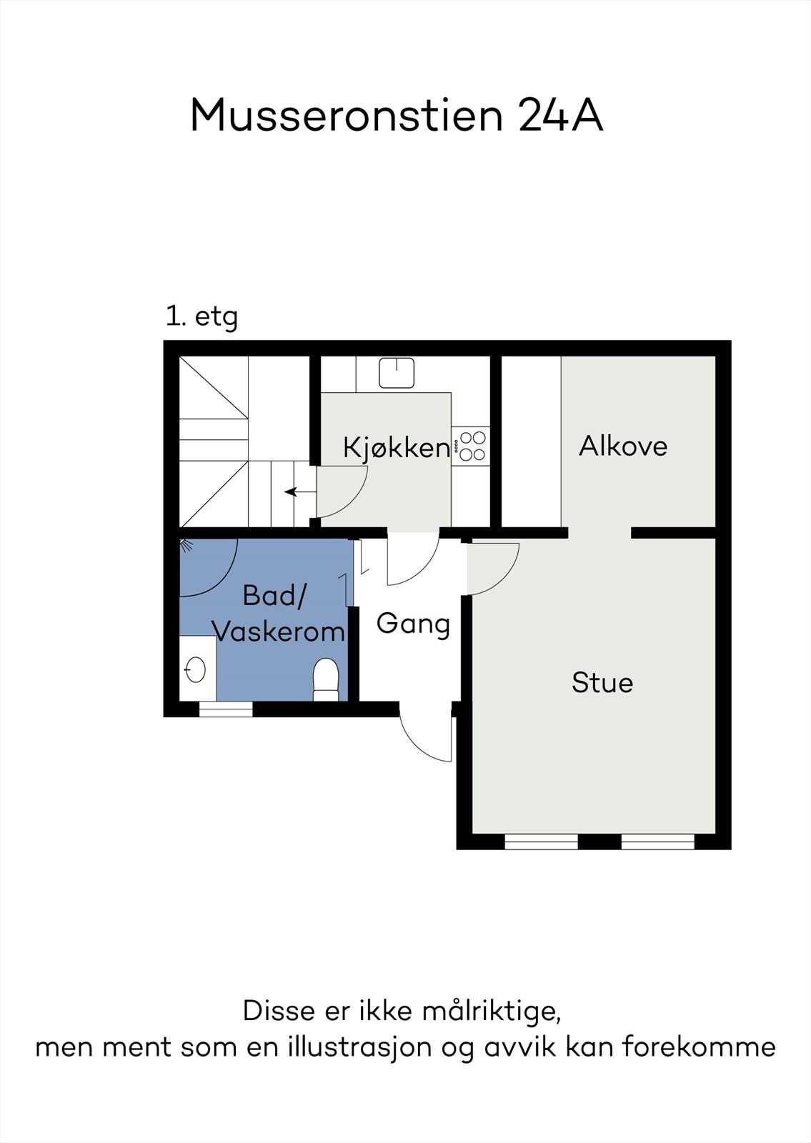 Plantegning 1 etg Galleribilde
