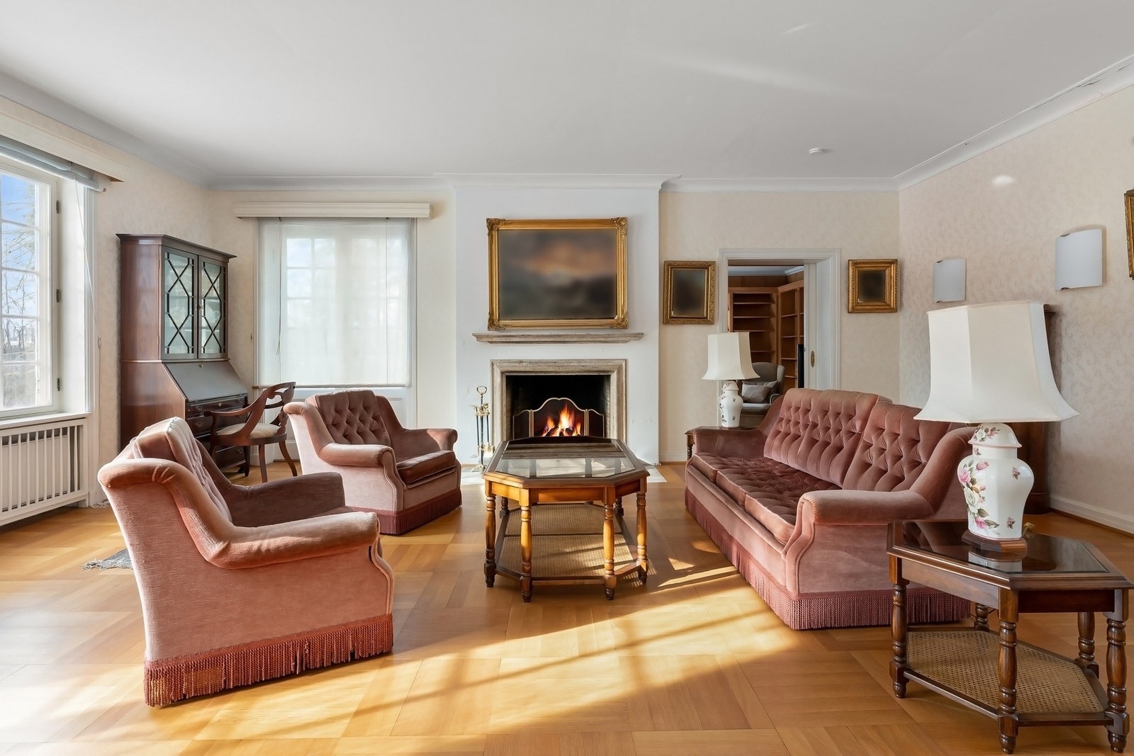 Stue med peis Galleribilde