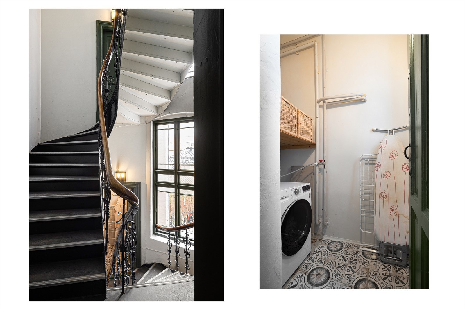 Bod i trapperom benyttes som vaskerom og har opplegg for vaskemaskin Galleribilde