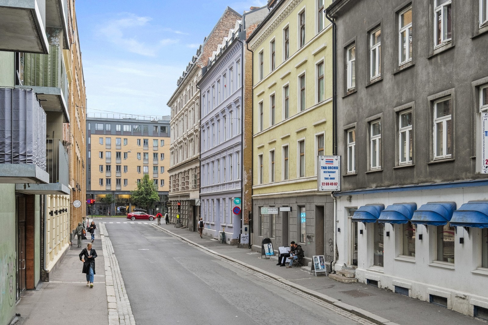 Fasade og inngang til Calmeyers gate 13A. Galleribilde