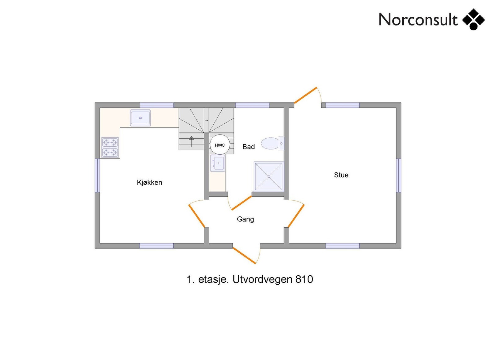 Planskisse 1. etasje. Galleribilde