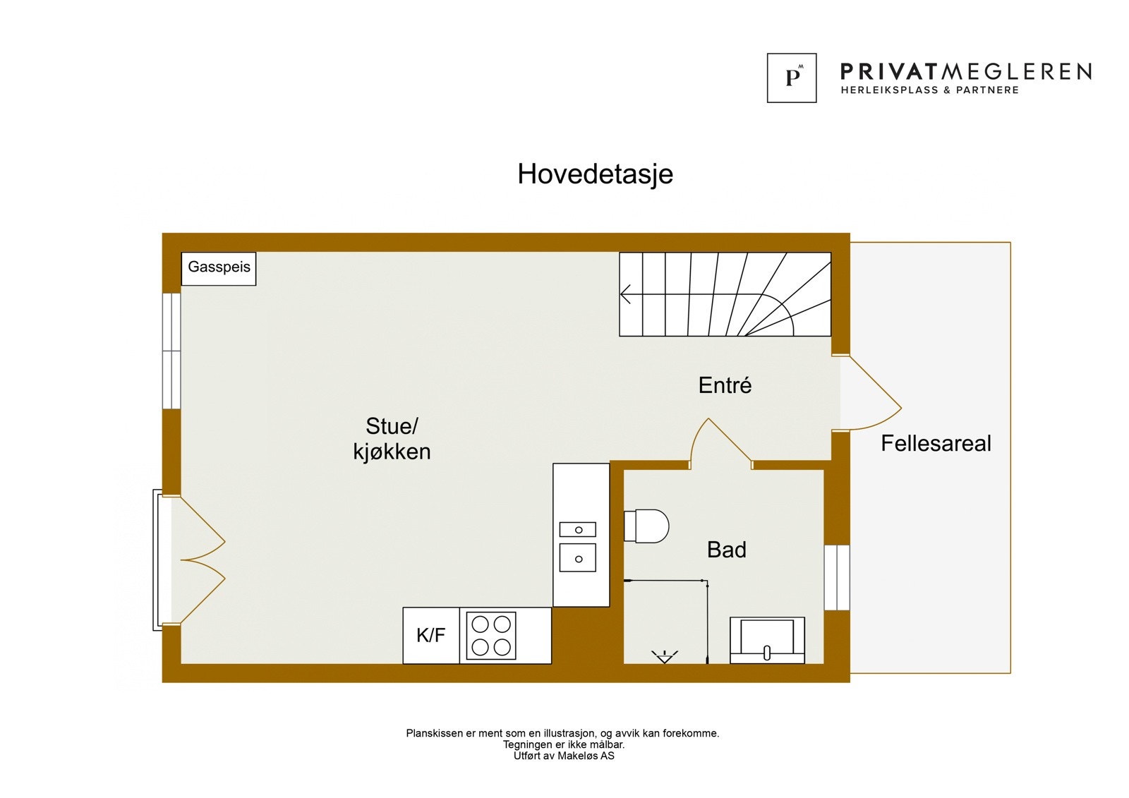 Plantegning hovedetasje - illustrasjon (avvik kan forekomme) Galleribilde