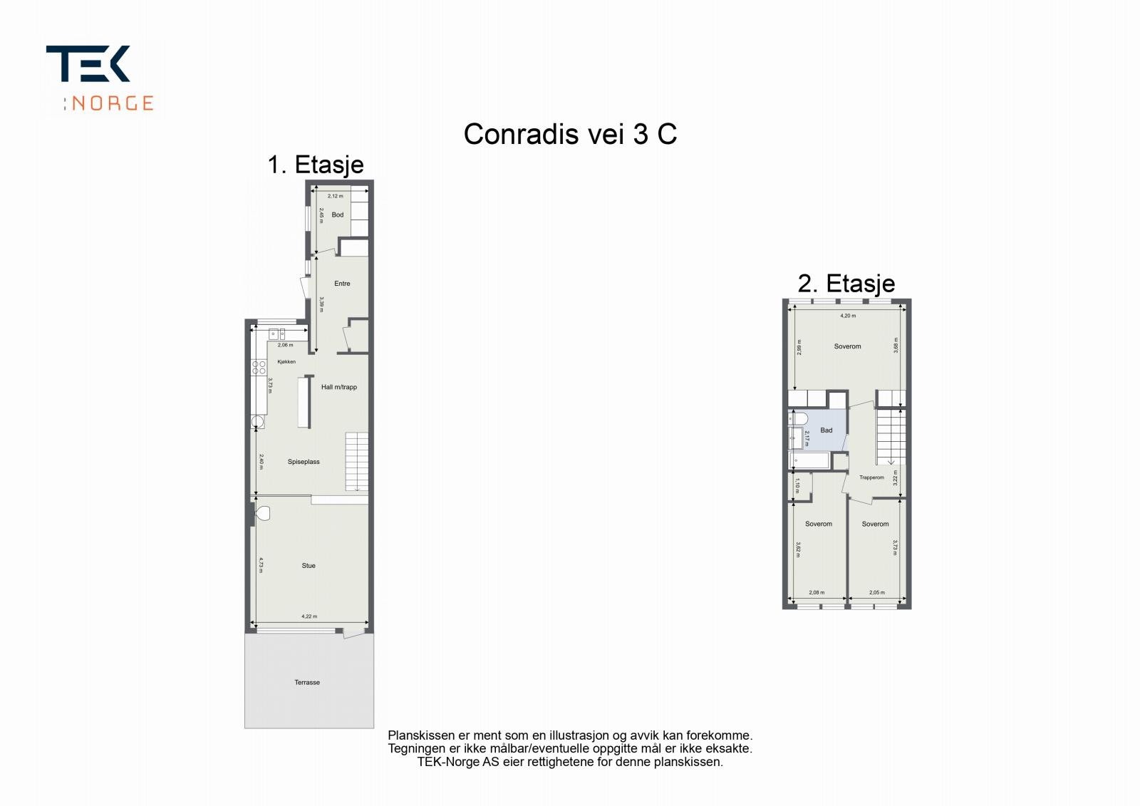 Plantegning Conradis vei 3 - Samletegning Galleribilde