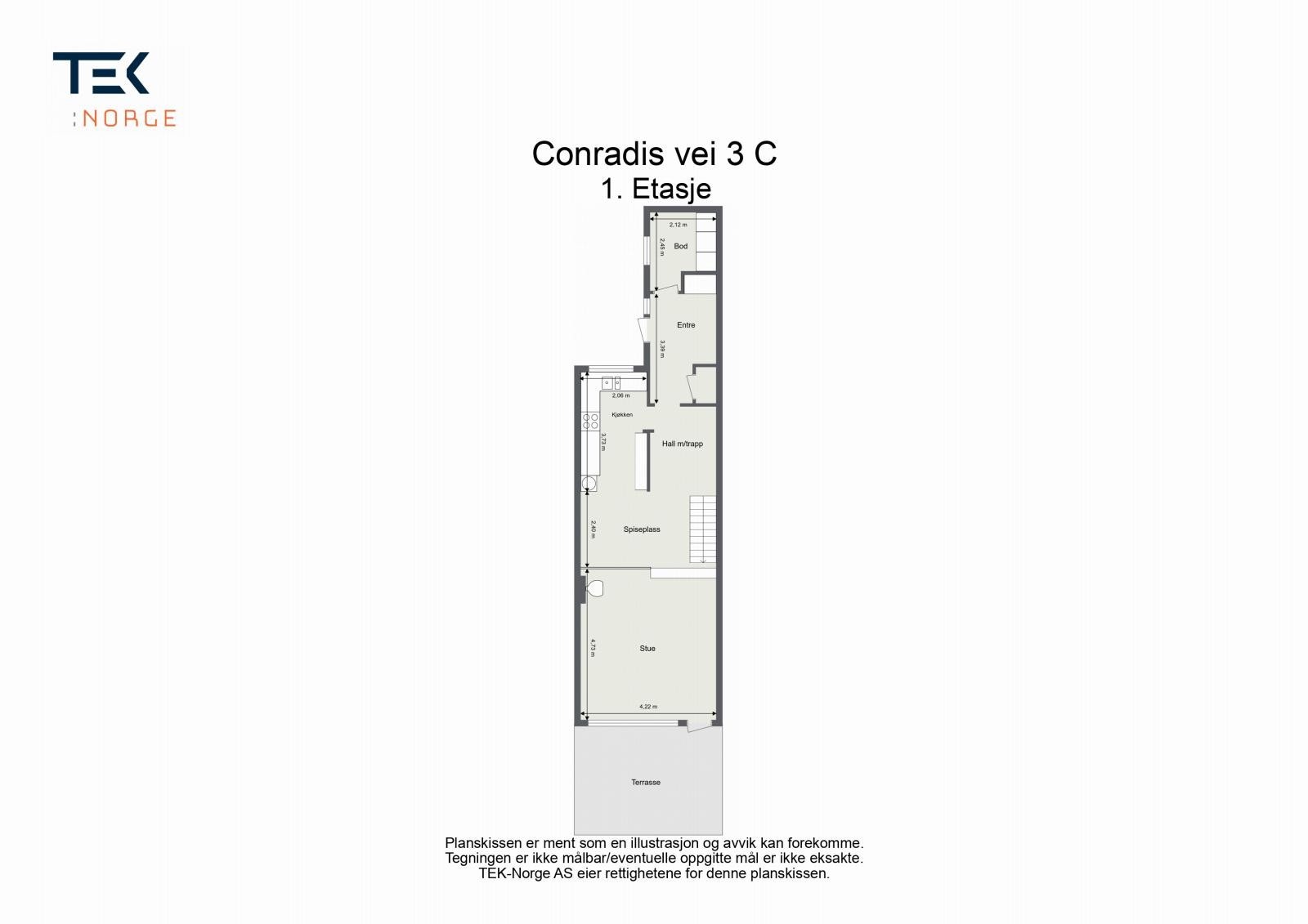 Plantegning Conradis vei 3 - 1. etasje Galleribilde