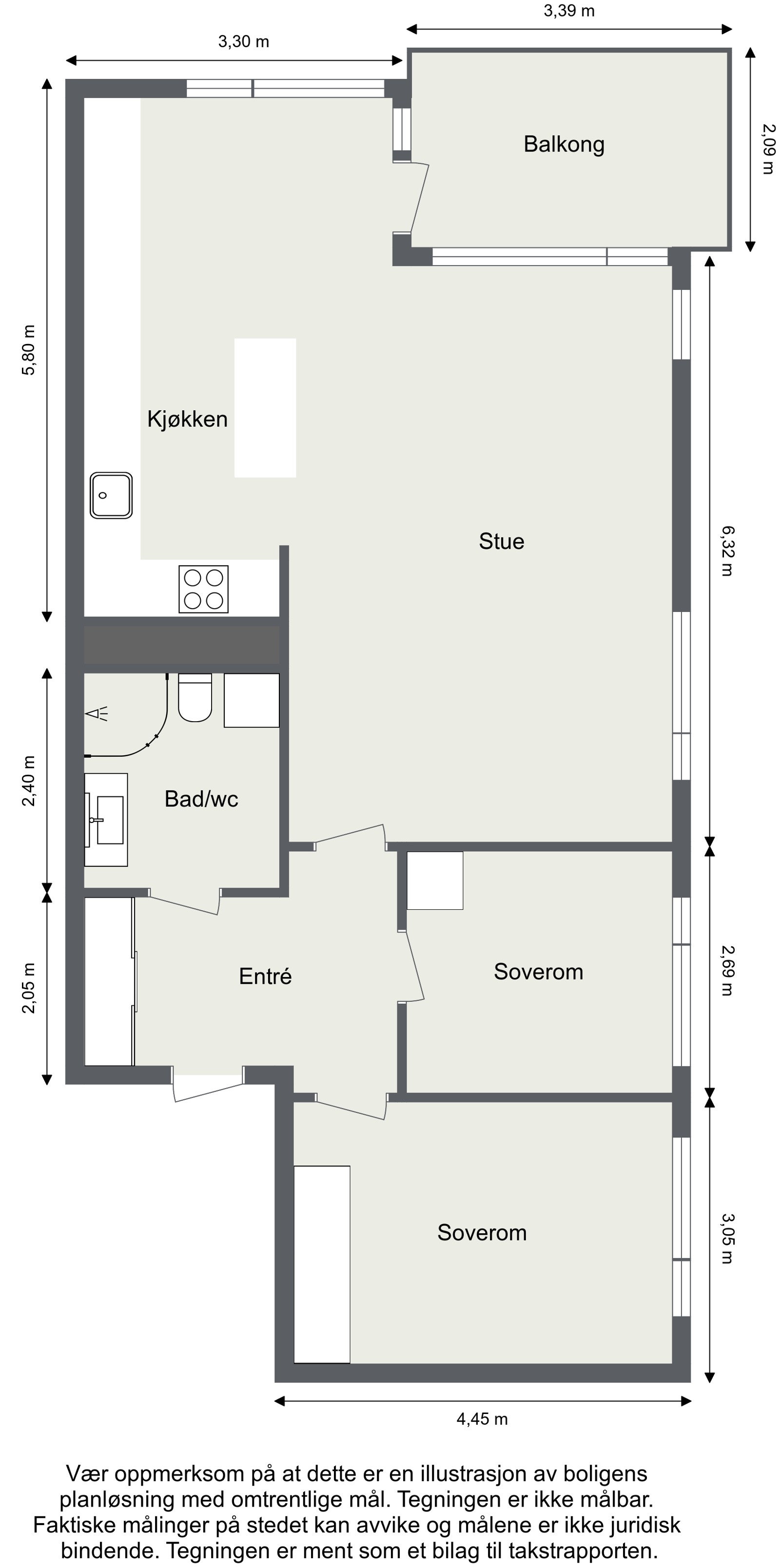 Arealeffektiv plantegning i 3.etasje Galleribilde
