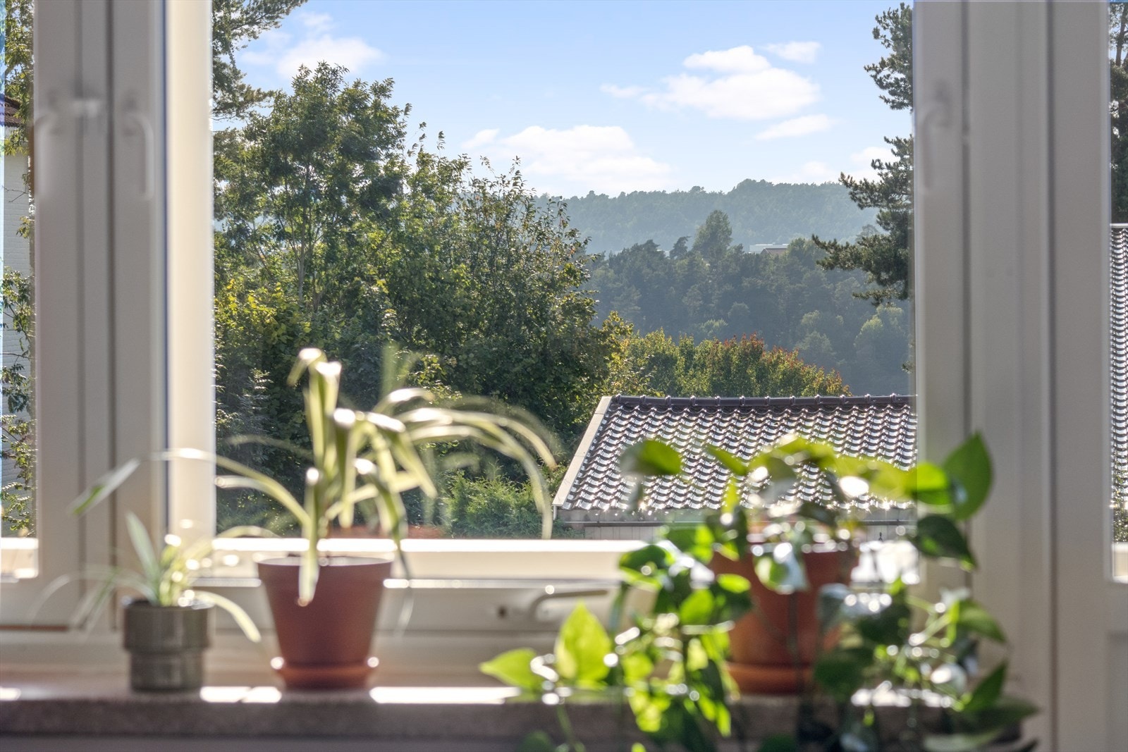 Store vindusflater slipper inn godt med lys og skaper en hyggelig atmosfære i leiligheten. Galleribilde