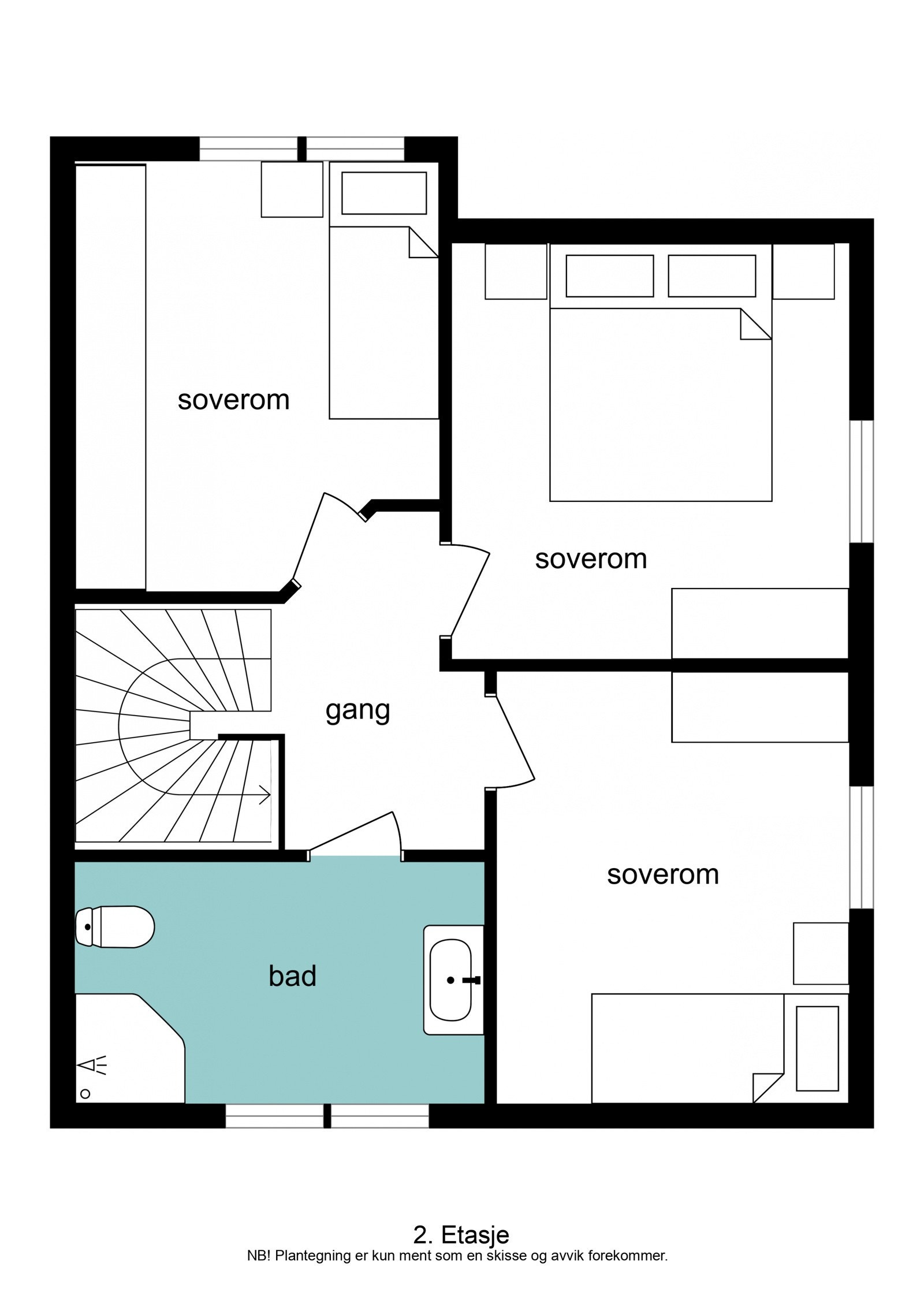 Plantegning 2. etg Galleribilde