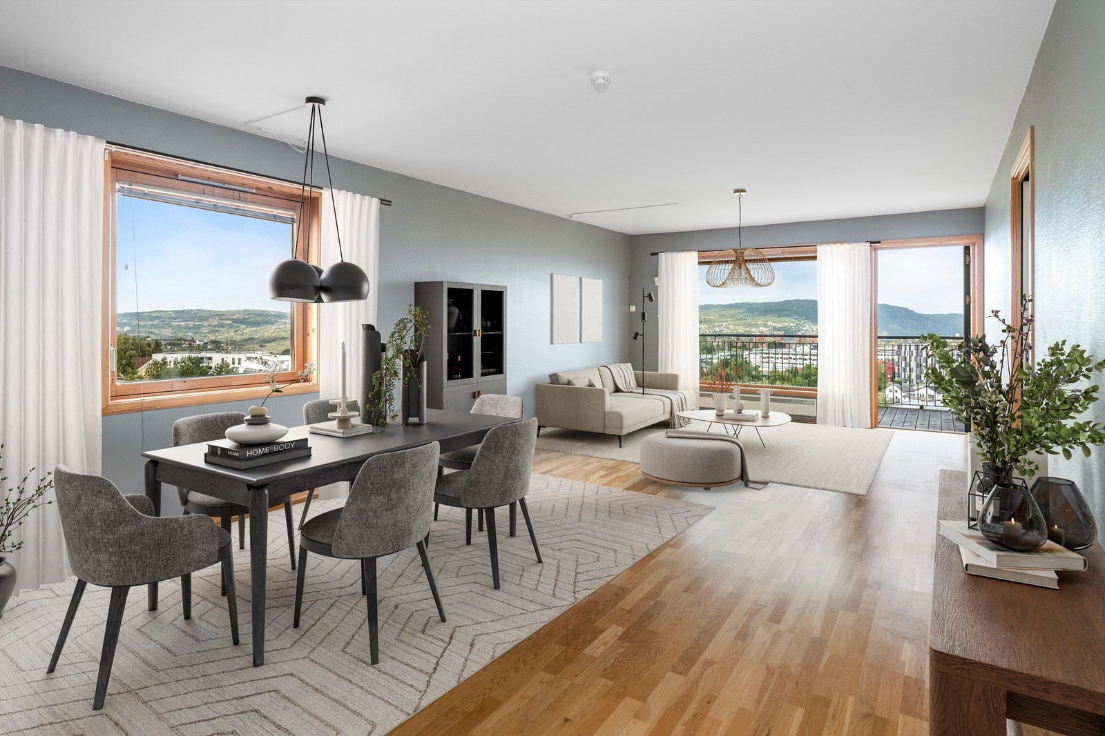 Krogsveen v/Cato Pedersen presenterer en utsiktsleilighet av de sjeldne. Romslig 3-roms i 6. etg. (Bildet er visualisert med påtenkt møblering fra fotograf) Galleribilde