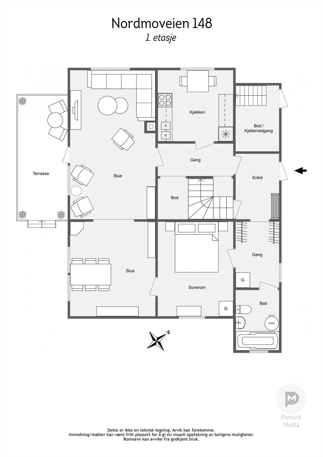 Plantegning Nordmoveien 148 - 1etasje Galleribilde