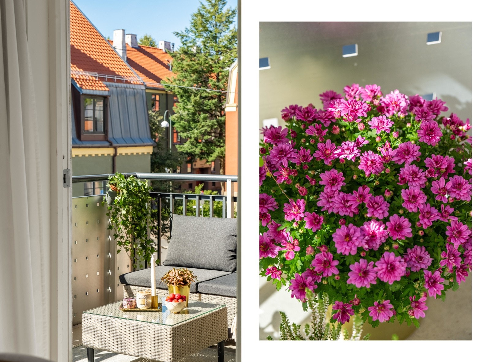 Fra stuen finner vi utgangen til den solrike balkongen. Galleribilde