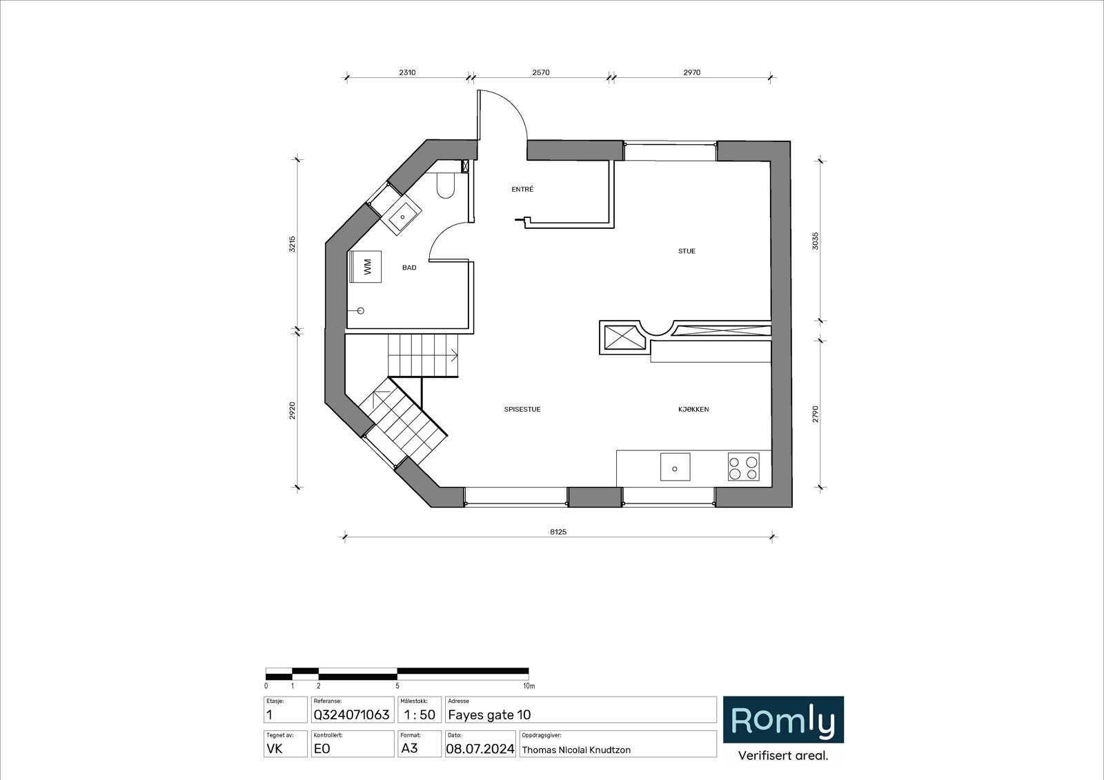Plantegning 1. etasje Galleribilde